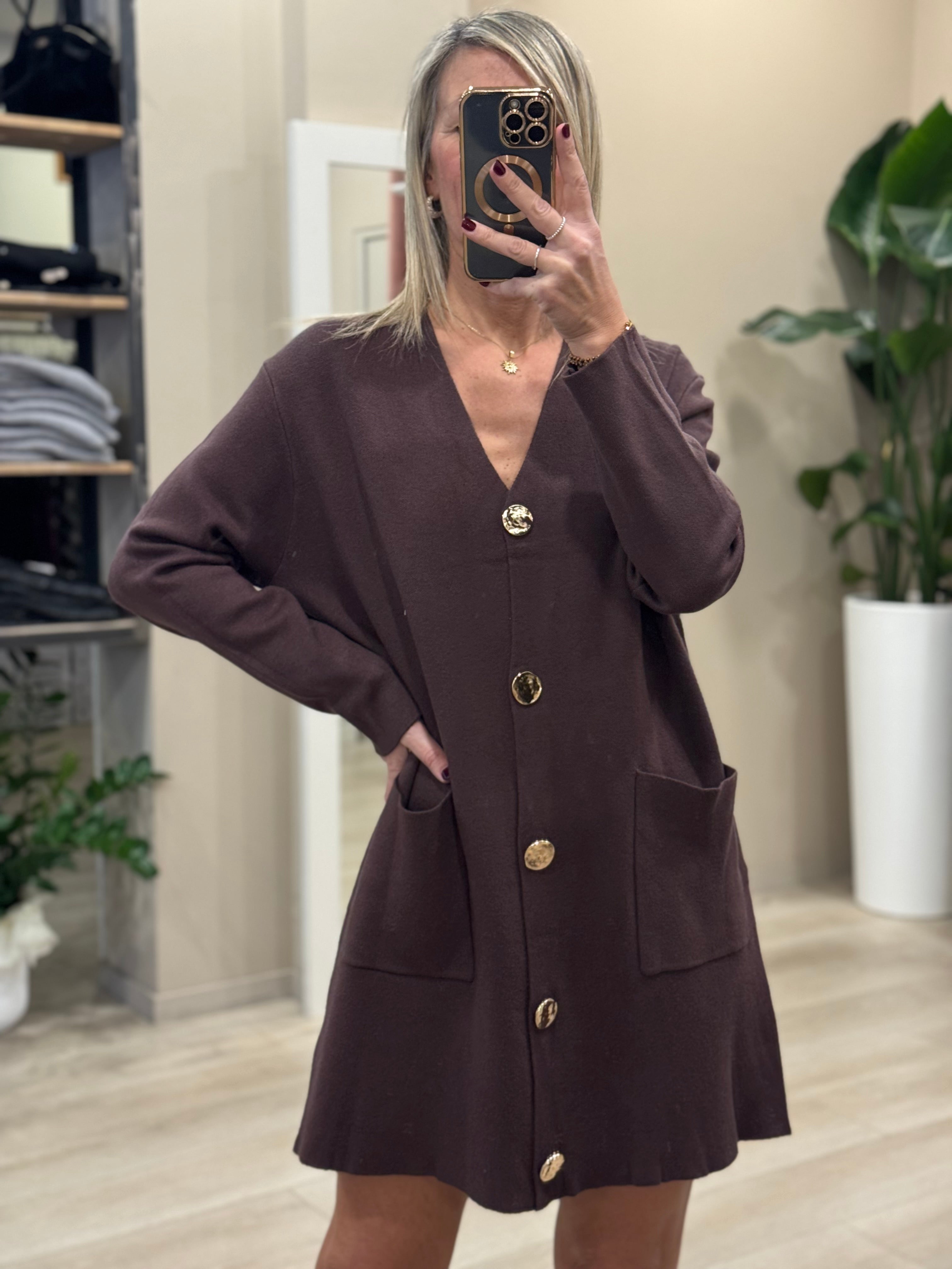 Abito cardigan in maglia