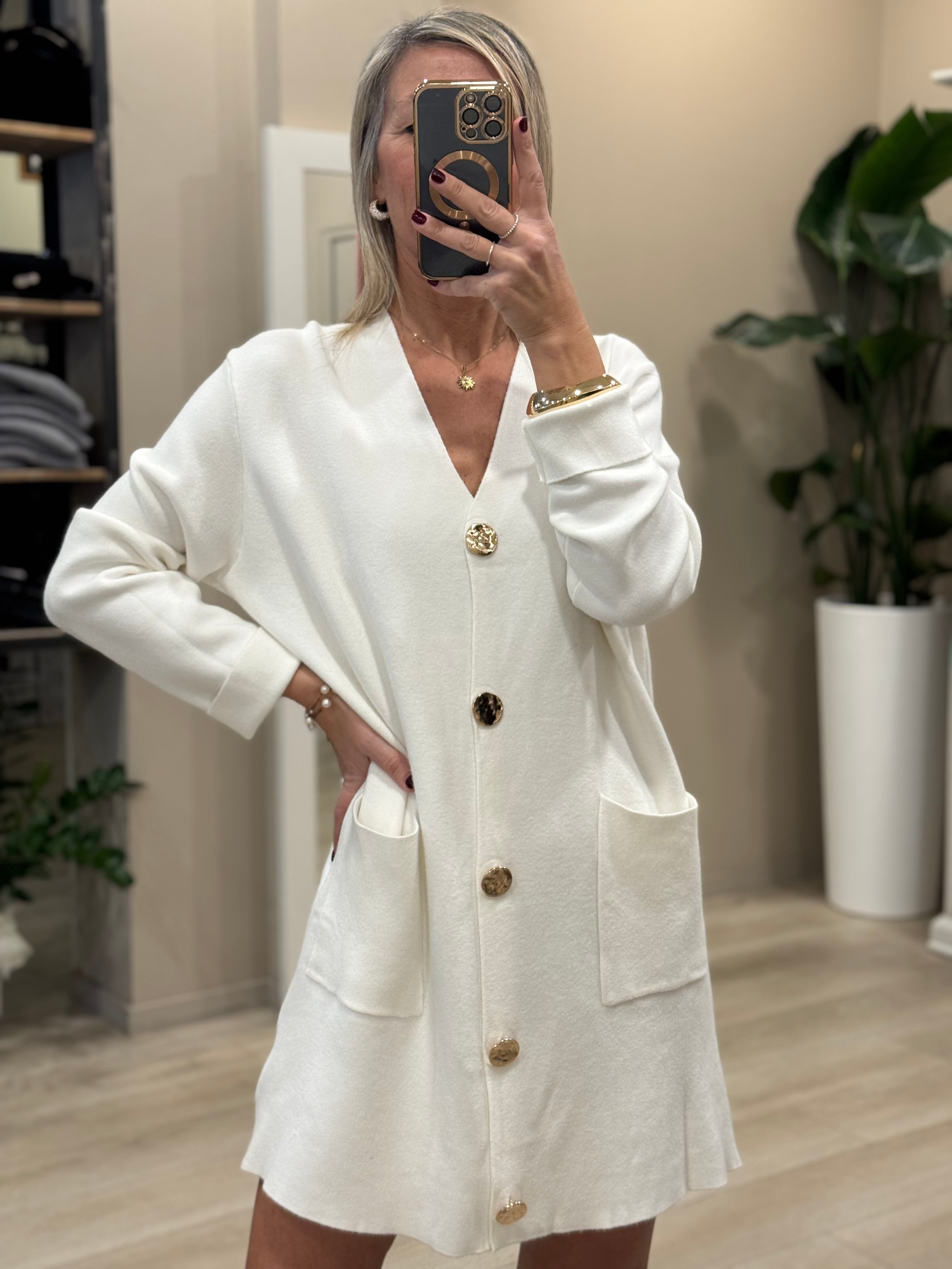 Abito cardigan in maglia