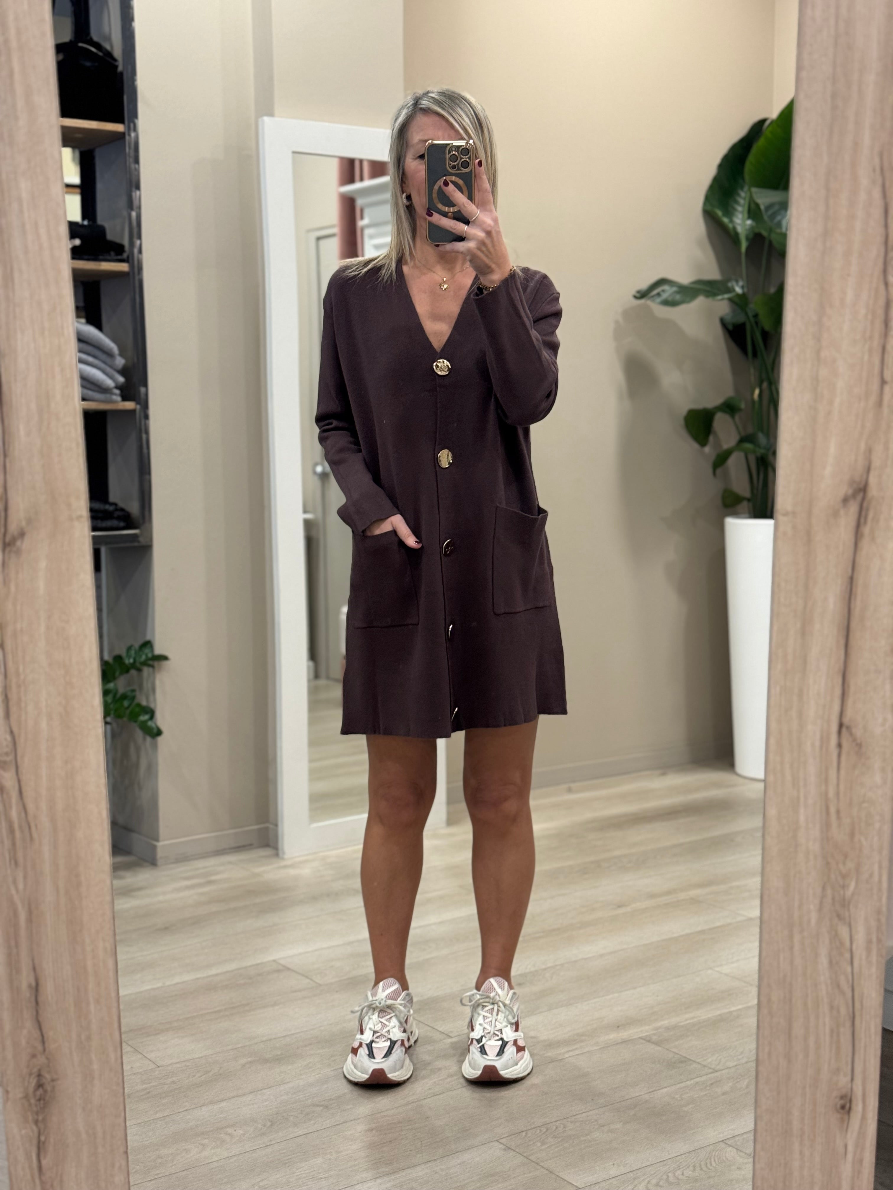Abito cardigan in maglia