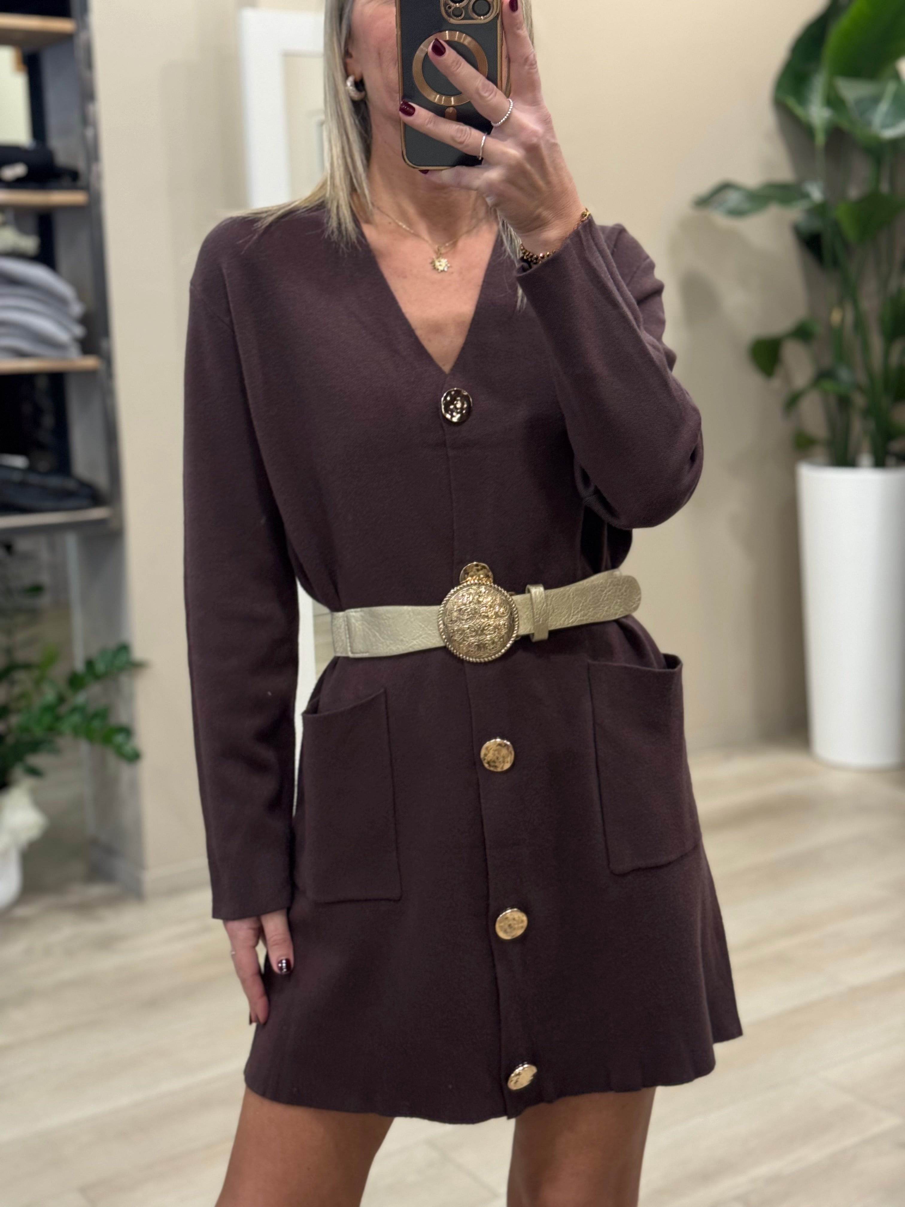 Abito cardigan in maglia