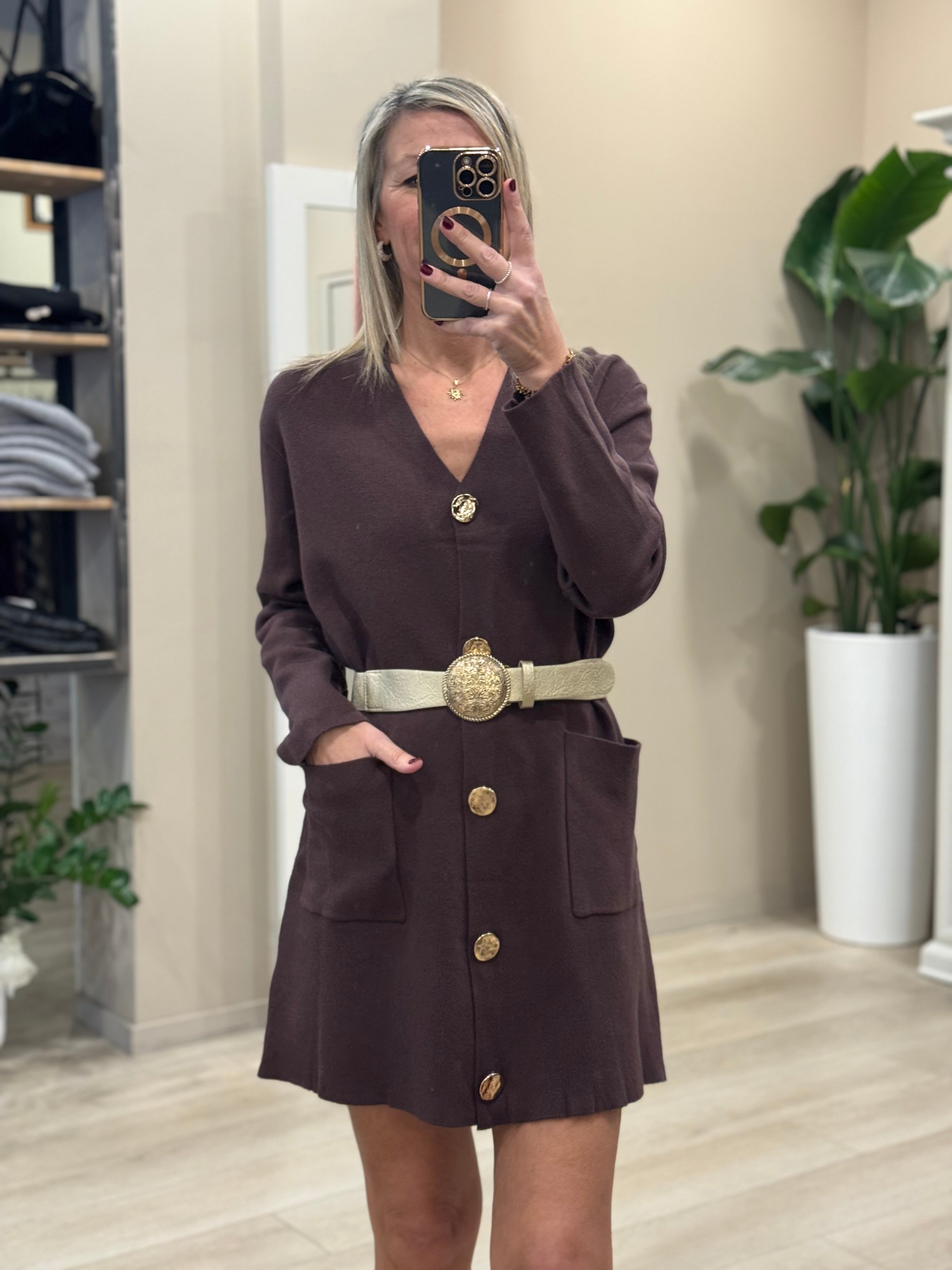 Abito cardigan in maglia