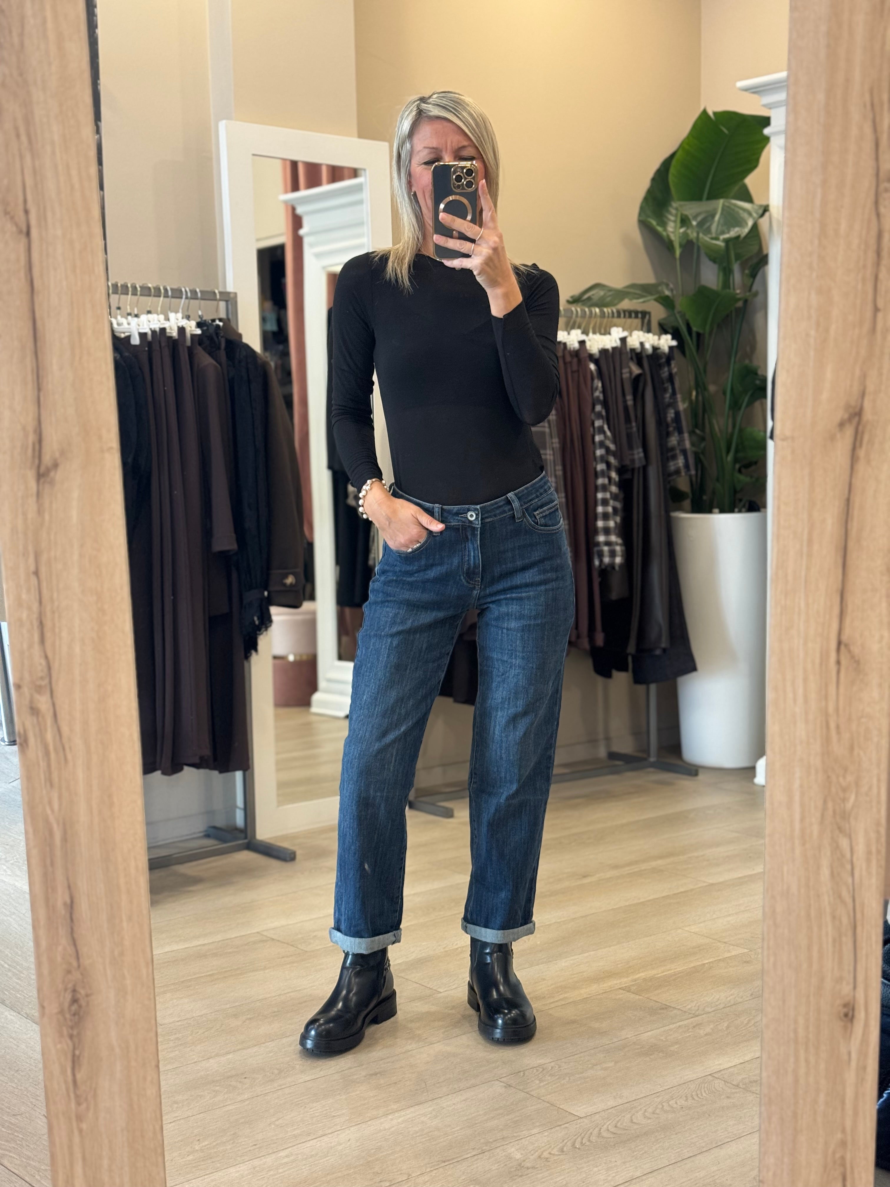 Jeans baggy vita bassa blu