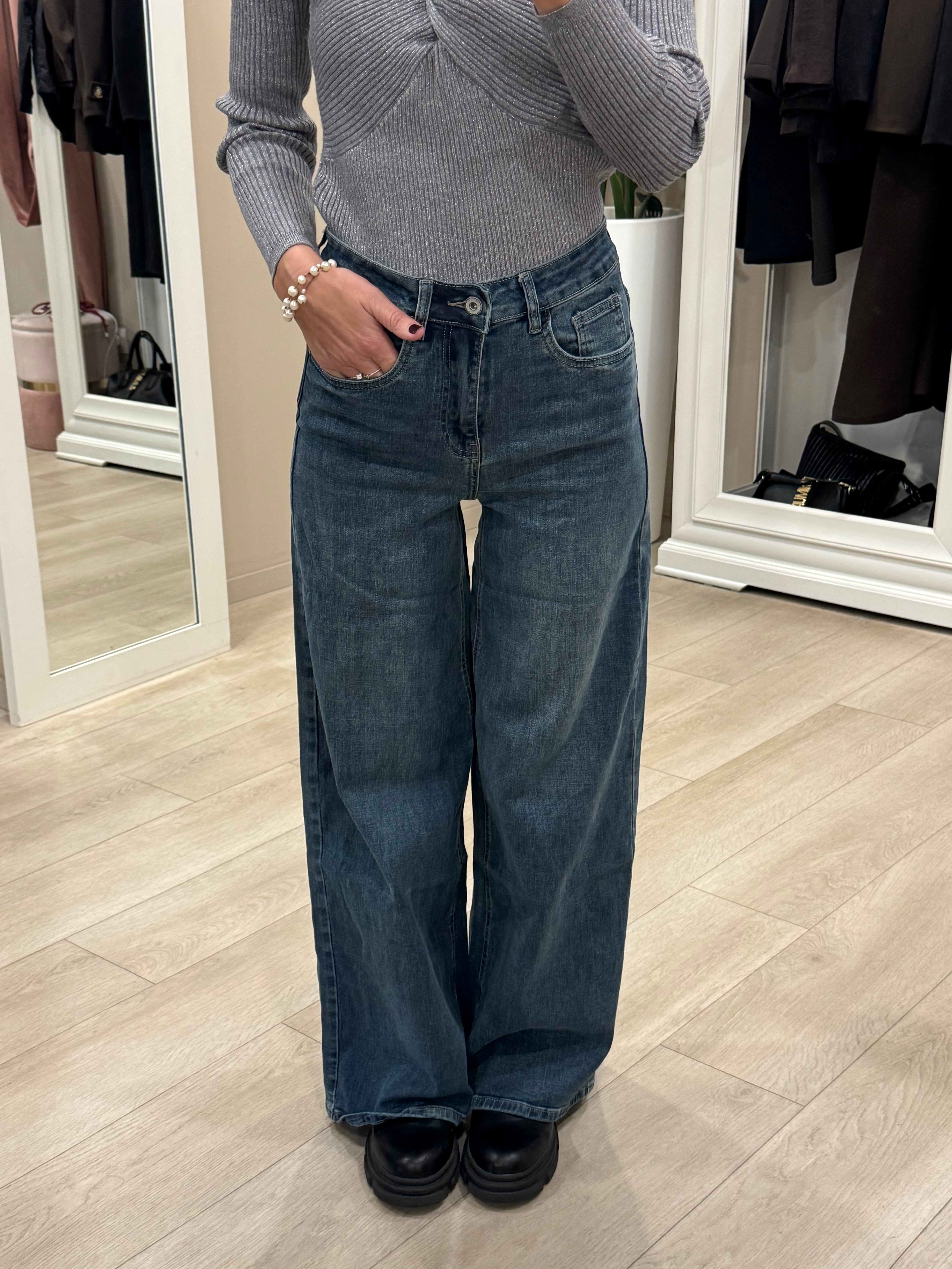 Jeans palazzo blu light