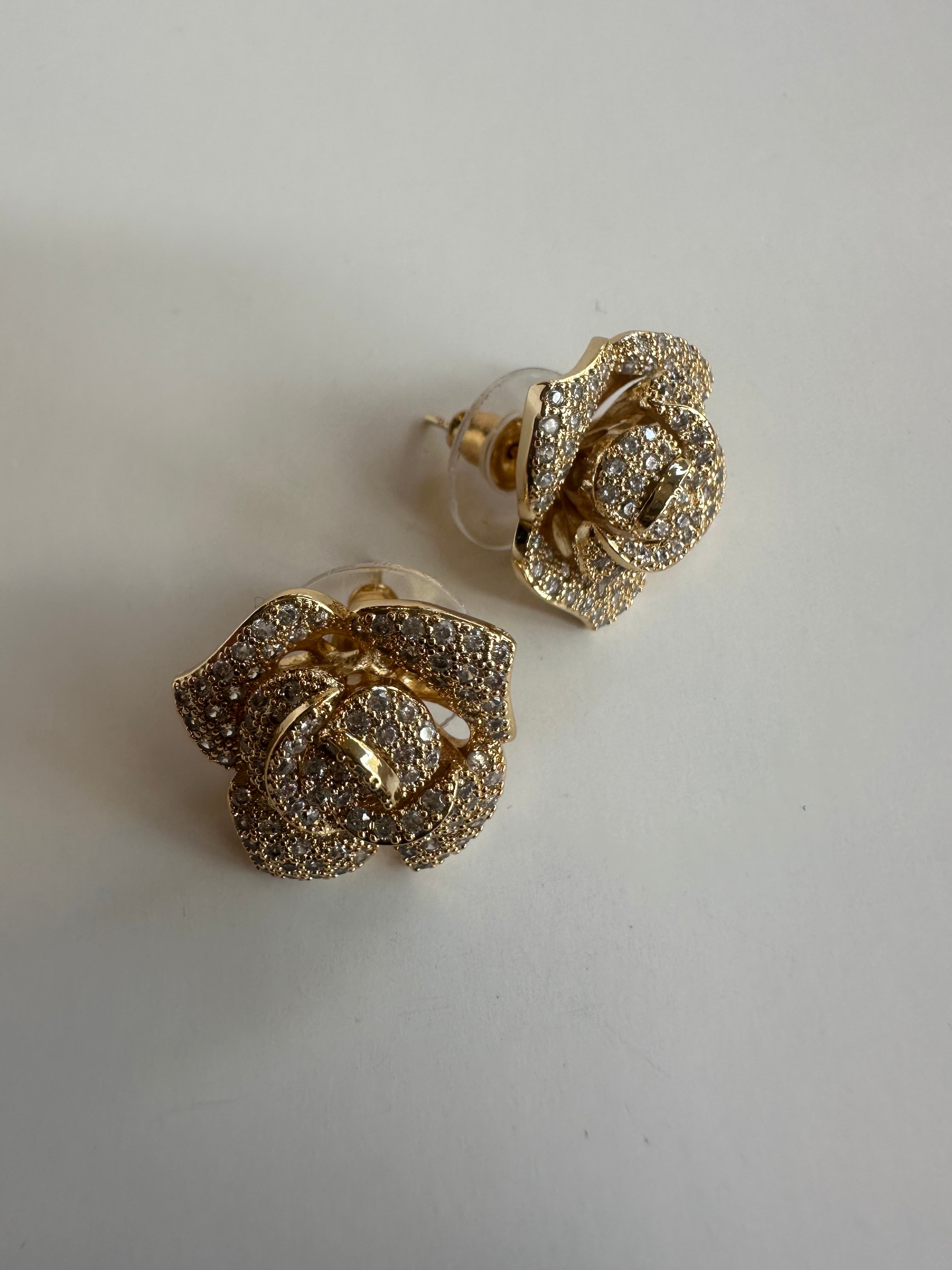 Orecchini rose strass