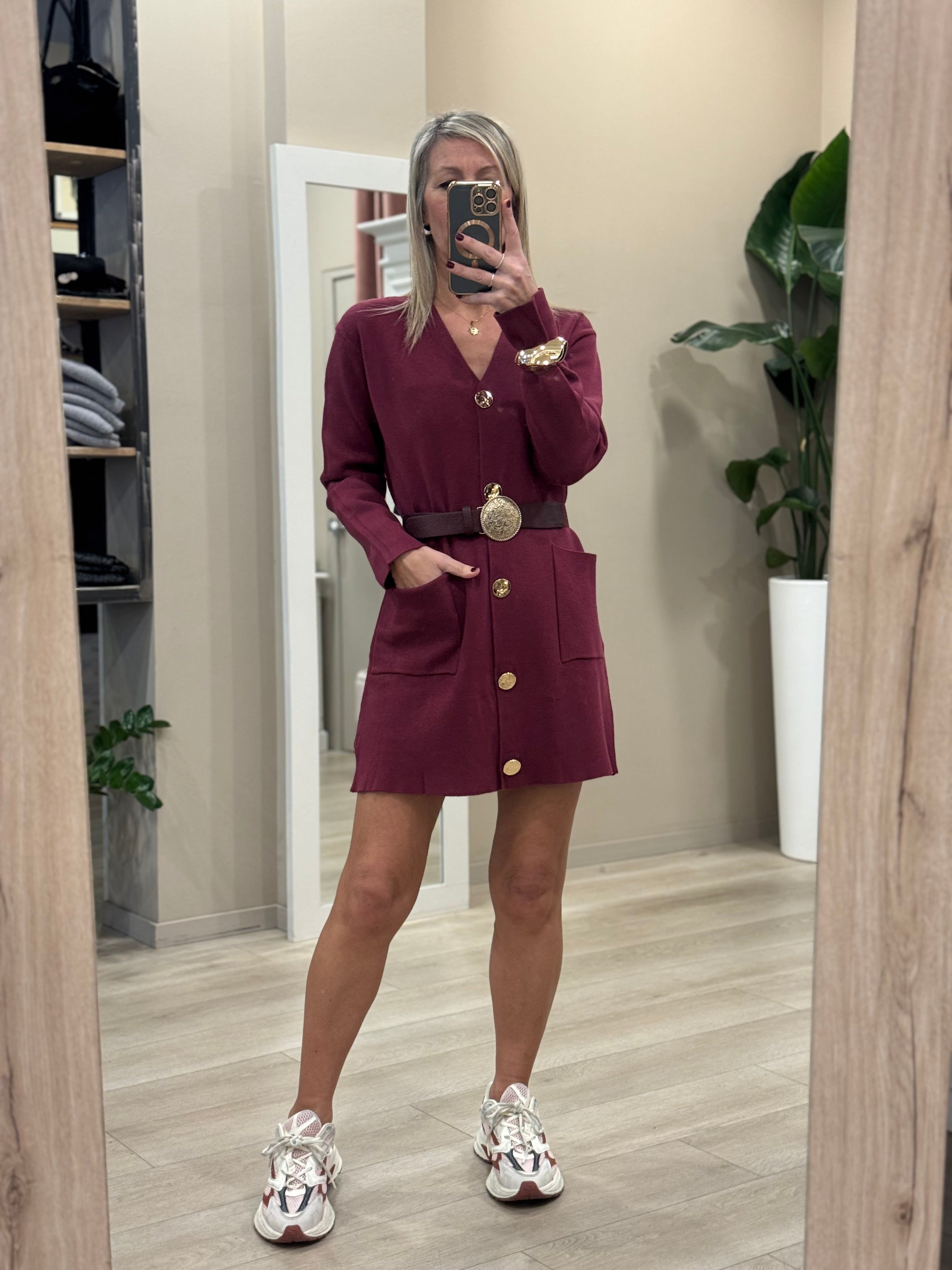 Abito cardigan in maglia