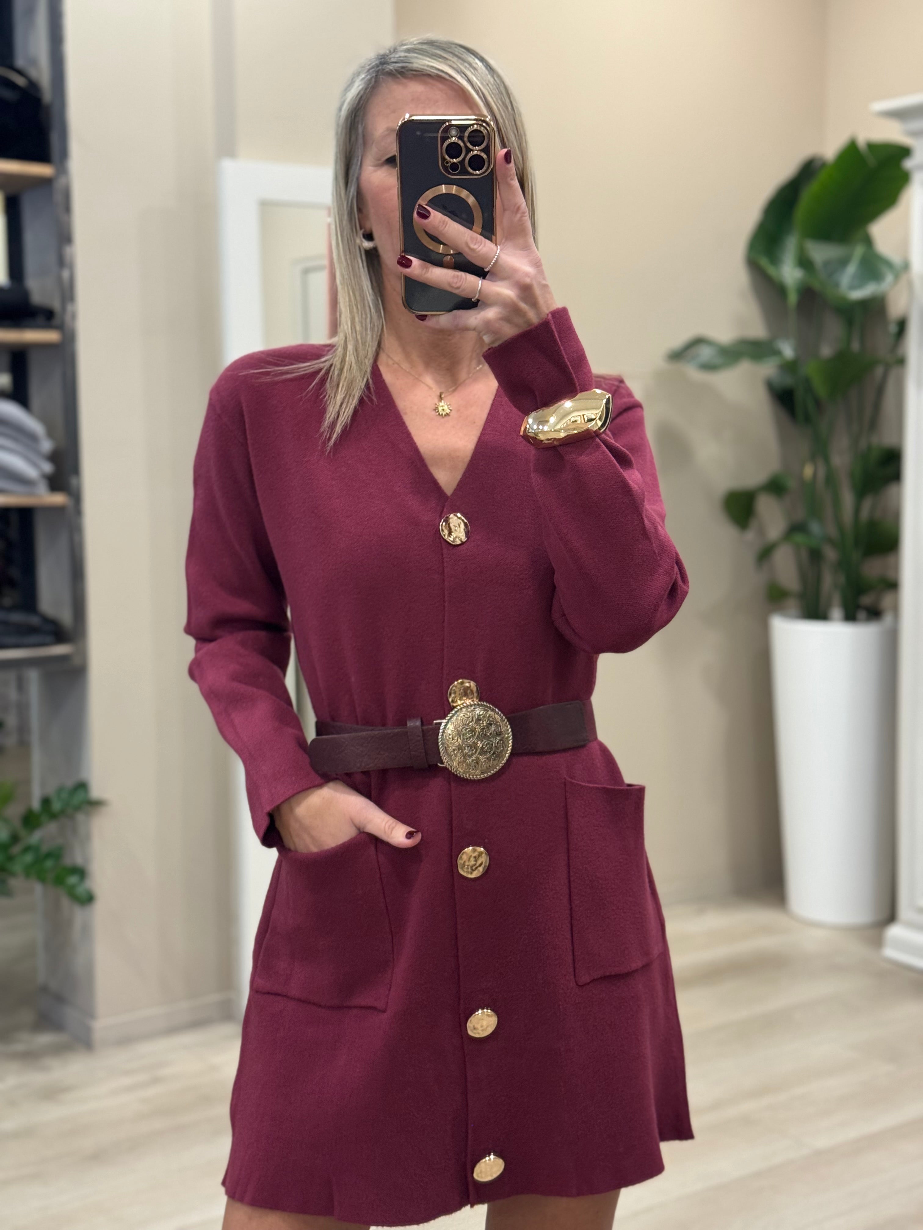 Abito cardigan in maglia