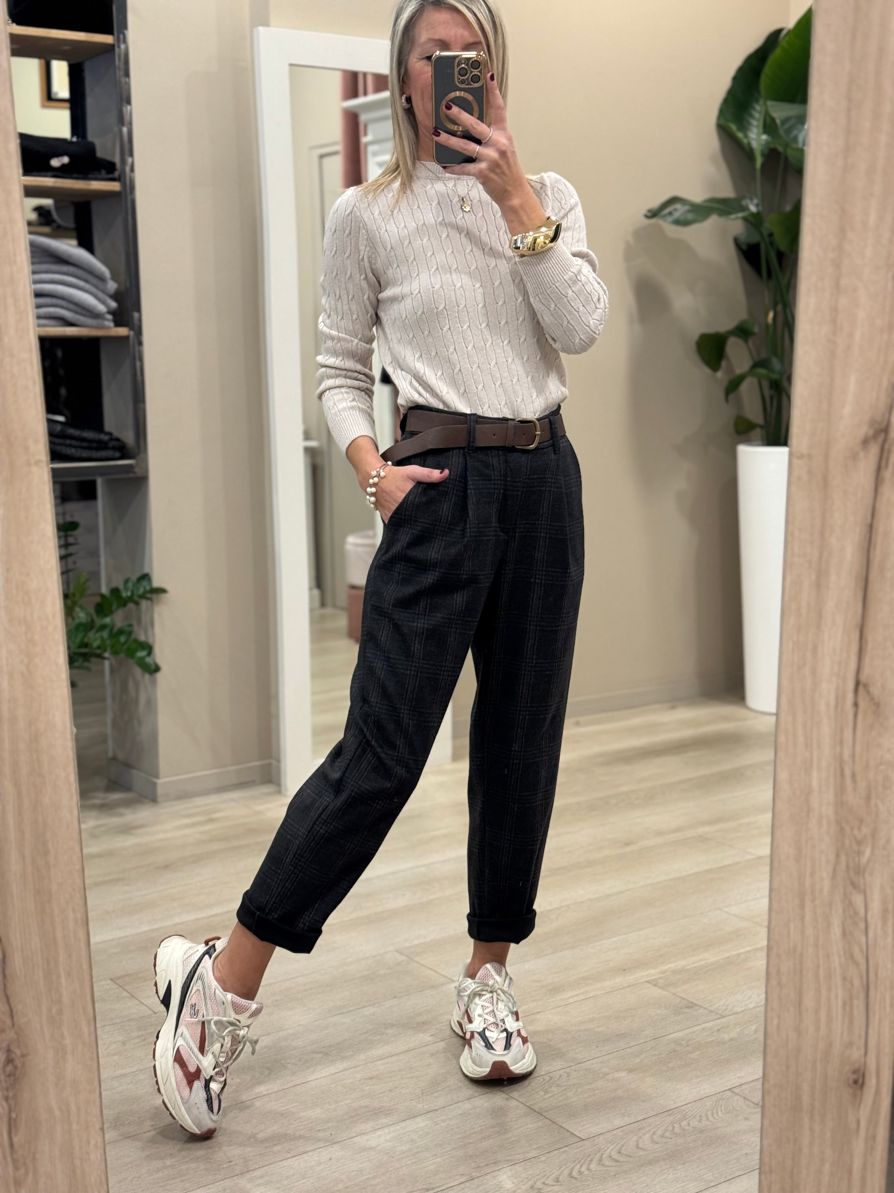 Pantalone baggy check