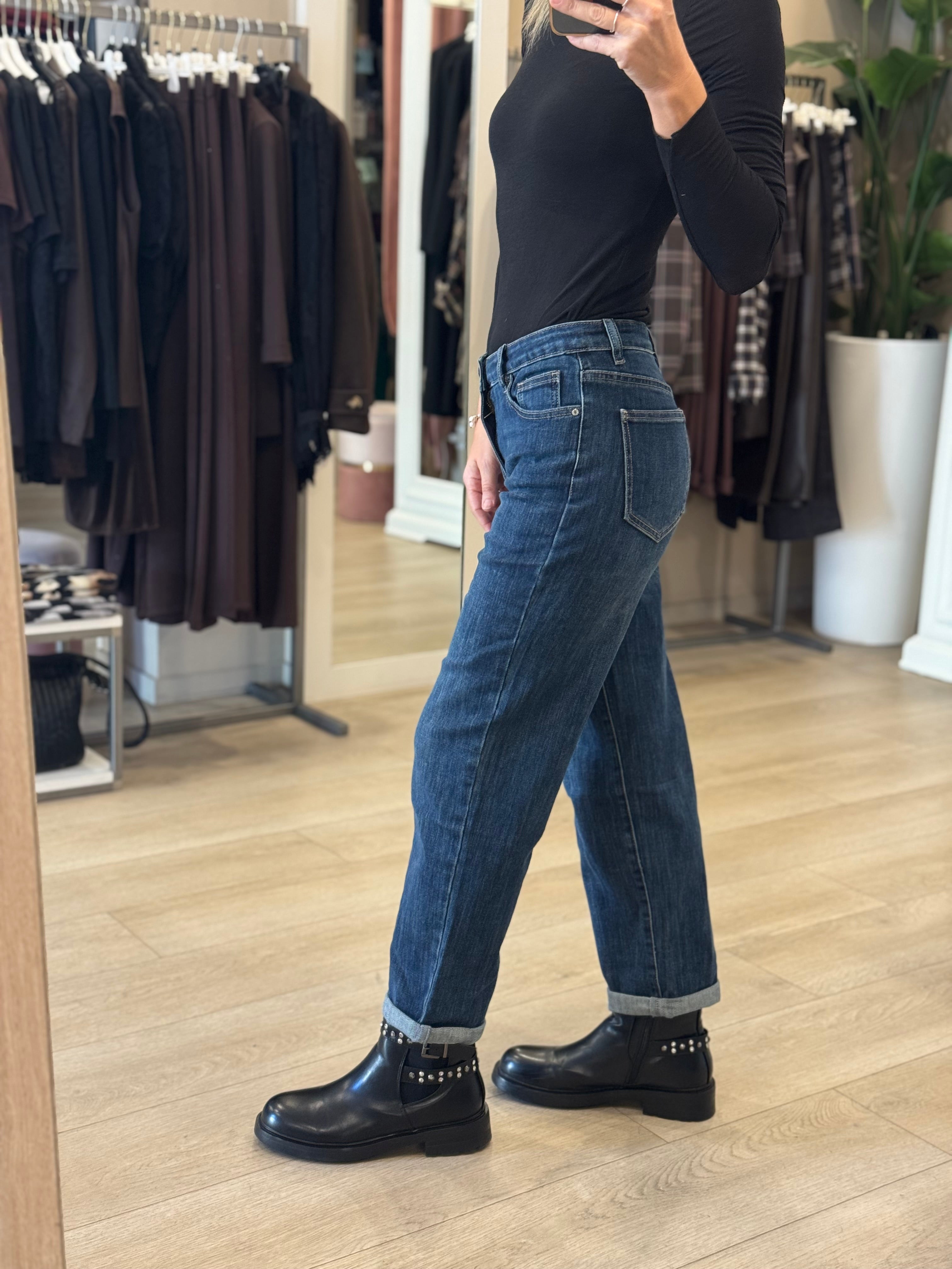 Jeans baggy vita bassa blu