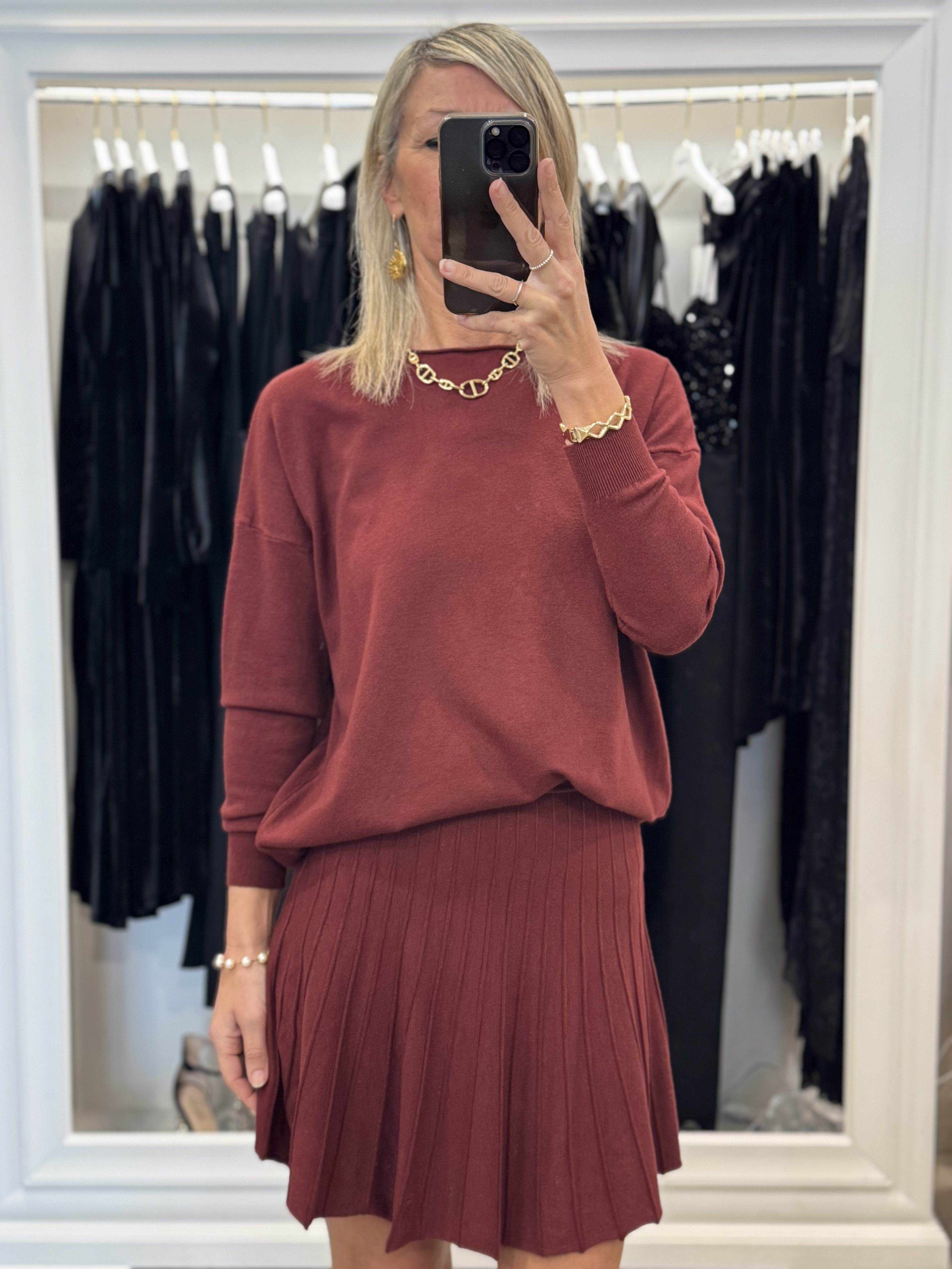 Completo gonna in maglia