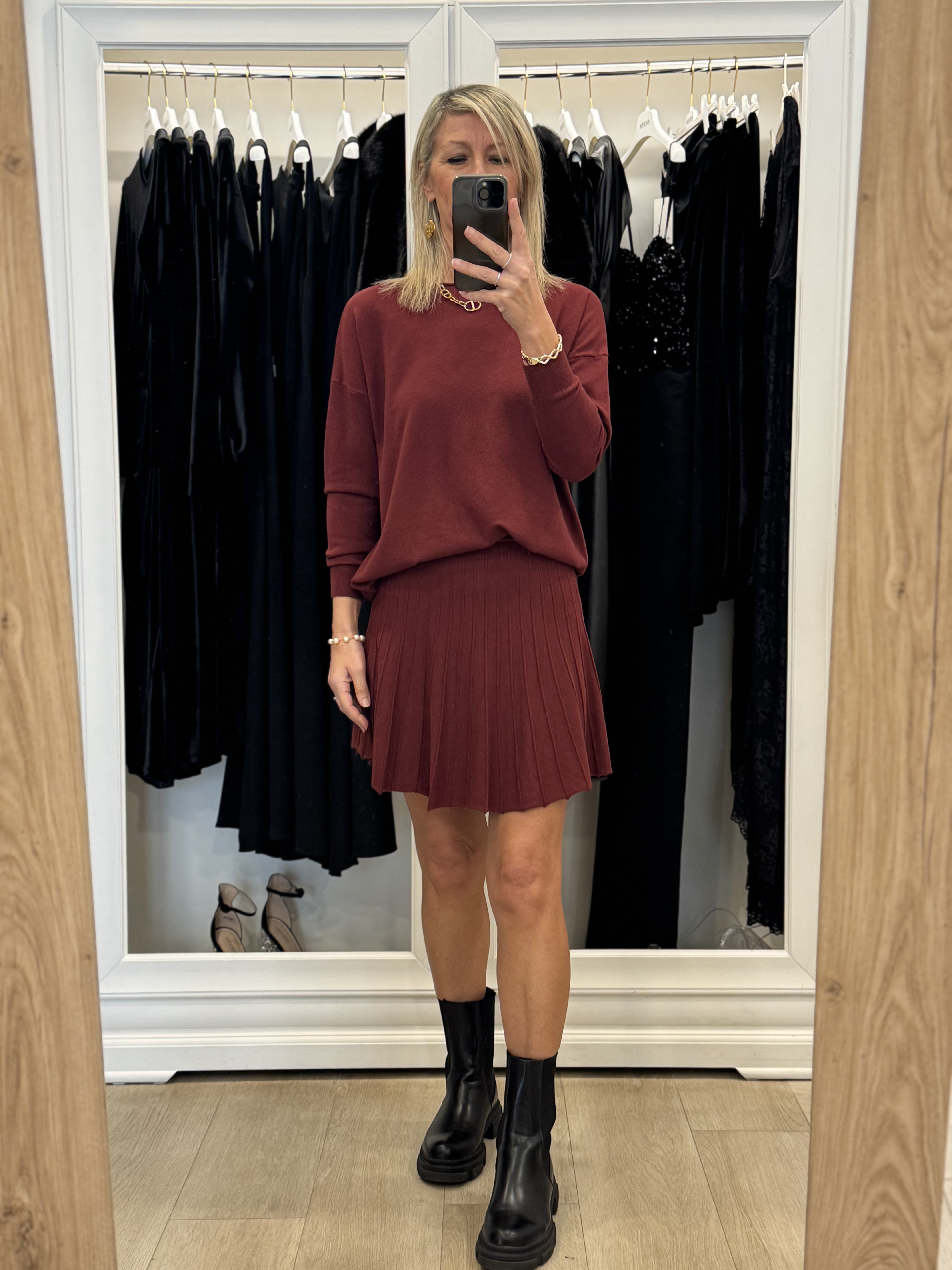 Completo gonna in maglia