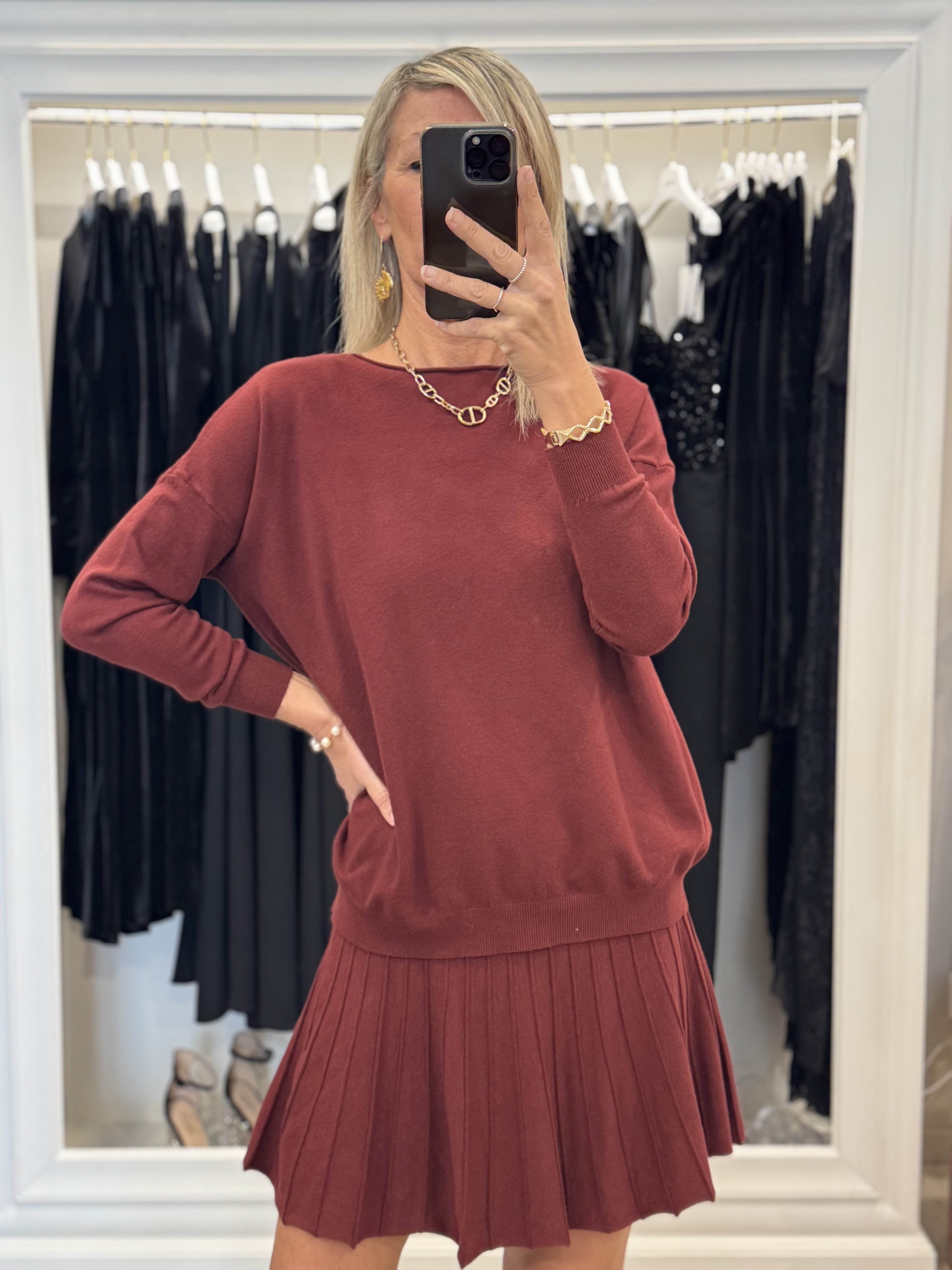 Completo gonna in maglia