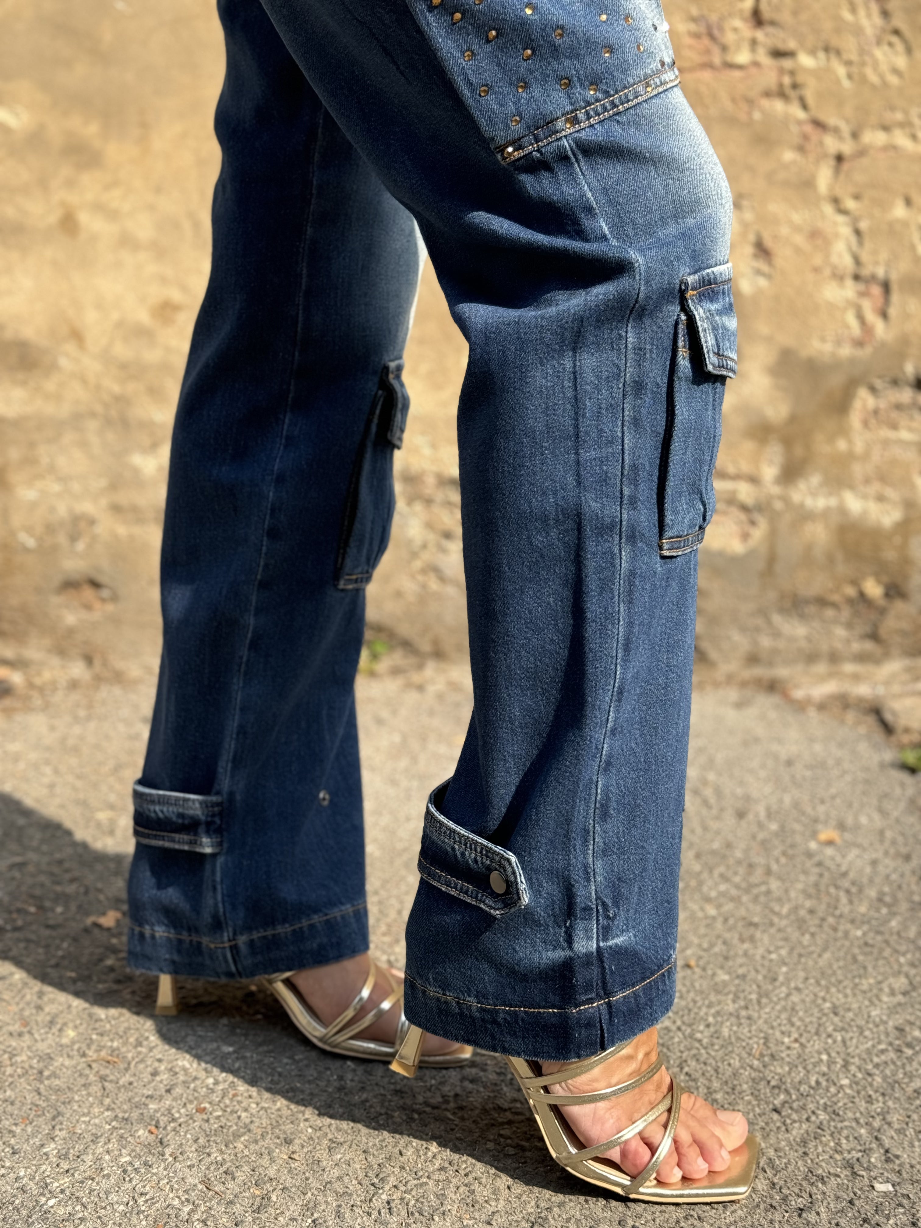 Jeans Cargo Strass