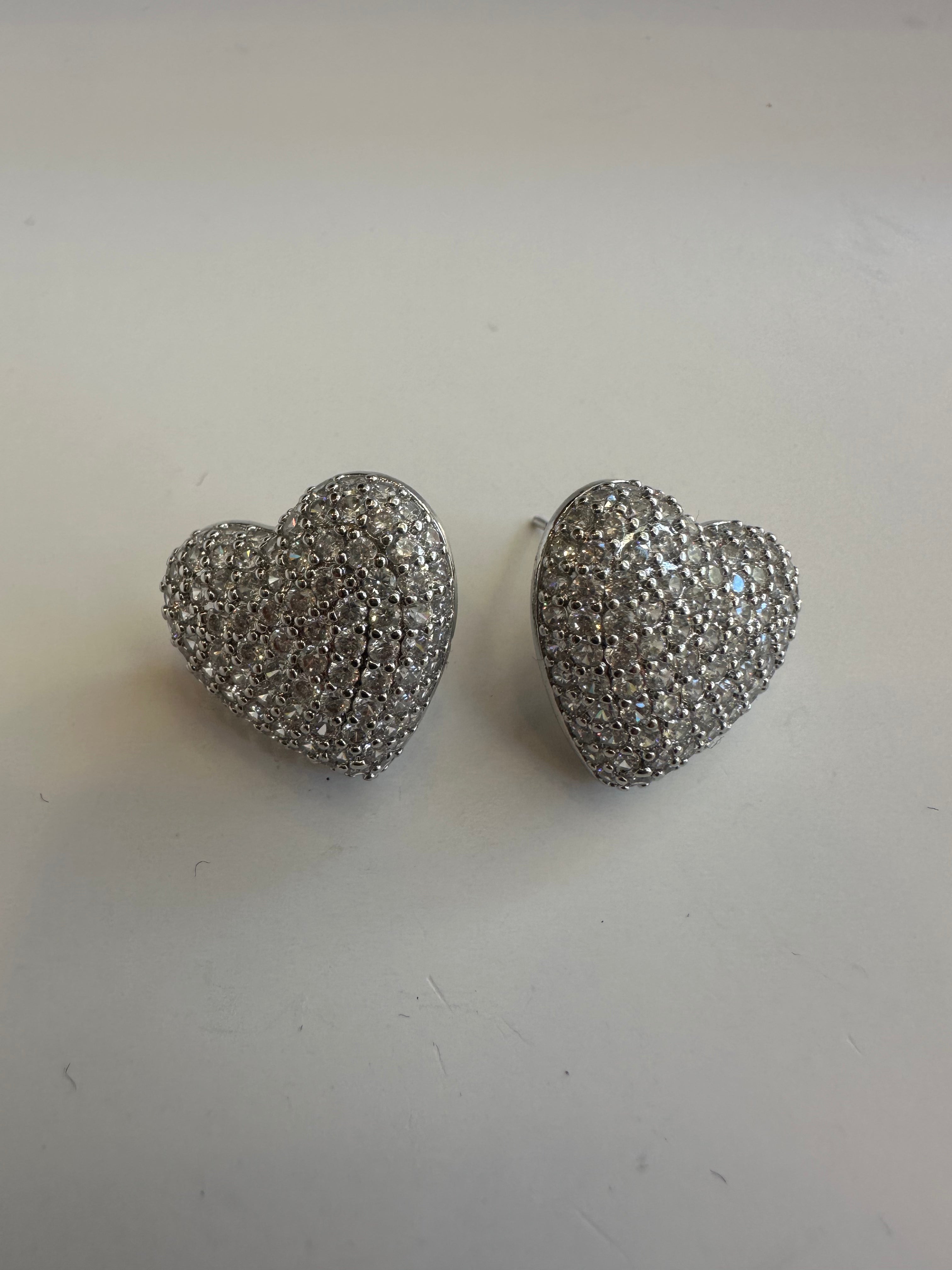 Orecchini cuore strass