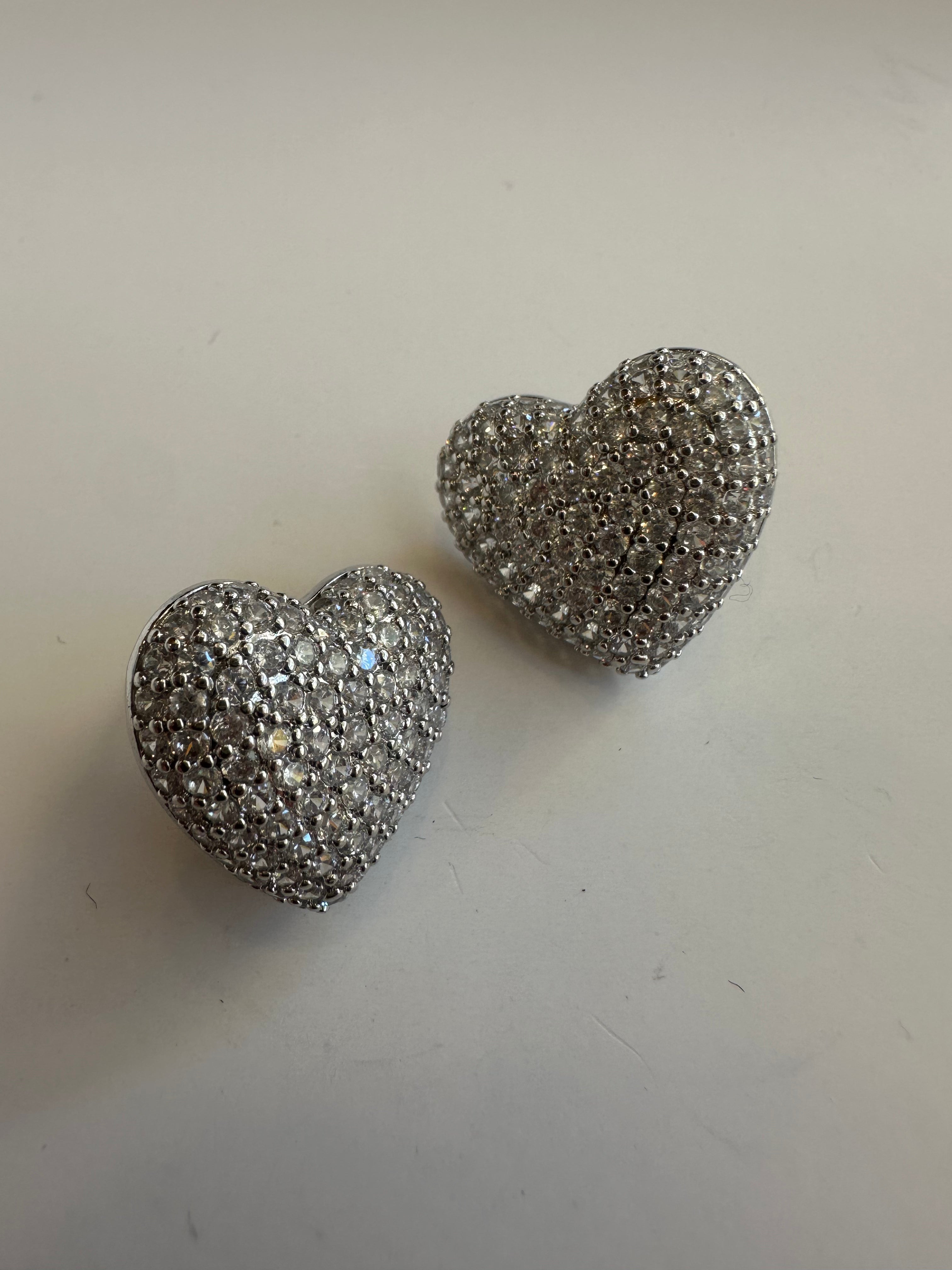 Orecchini cuore strass
