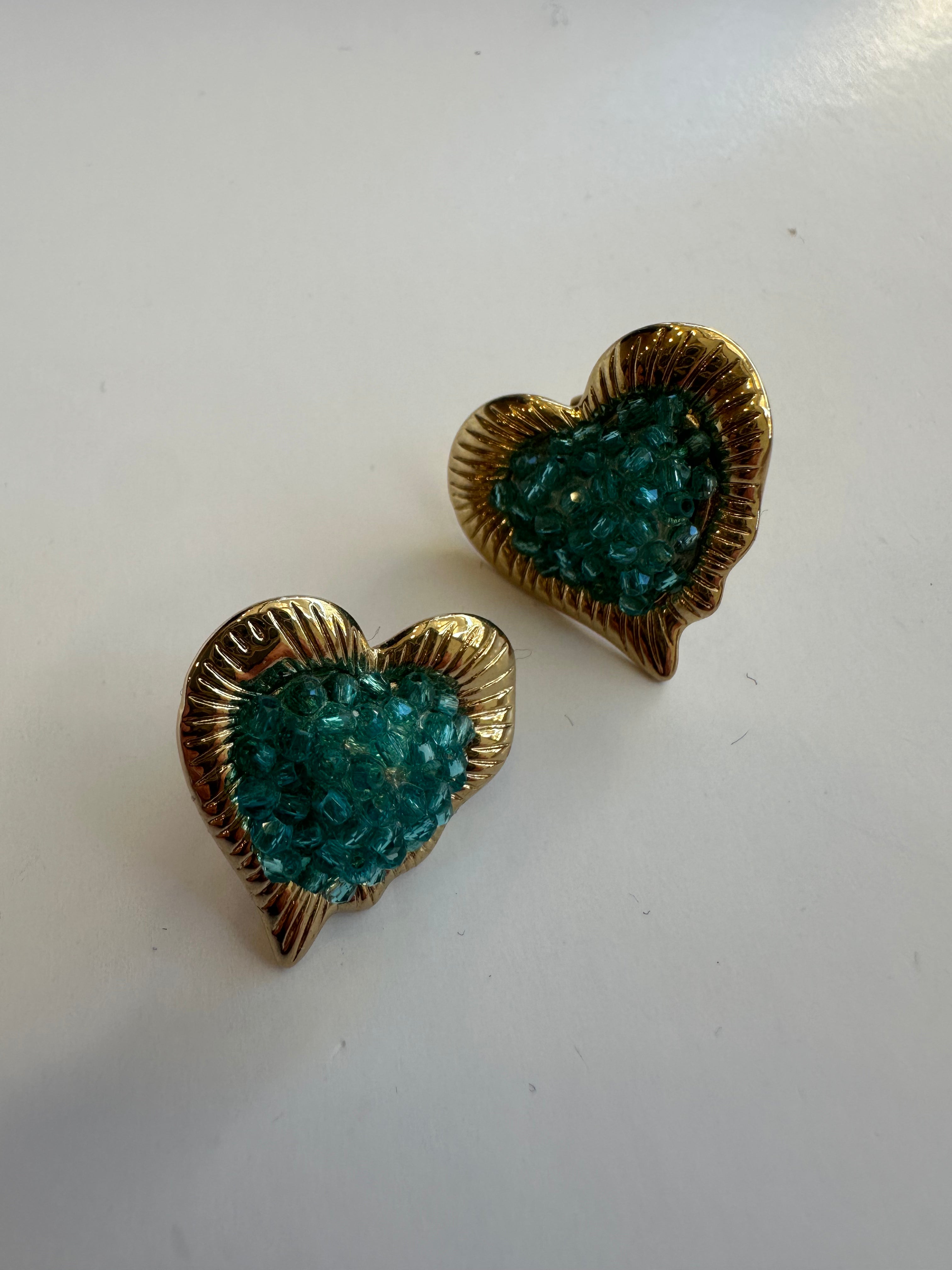 Orecchini cuore azzurro