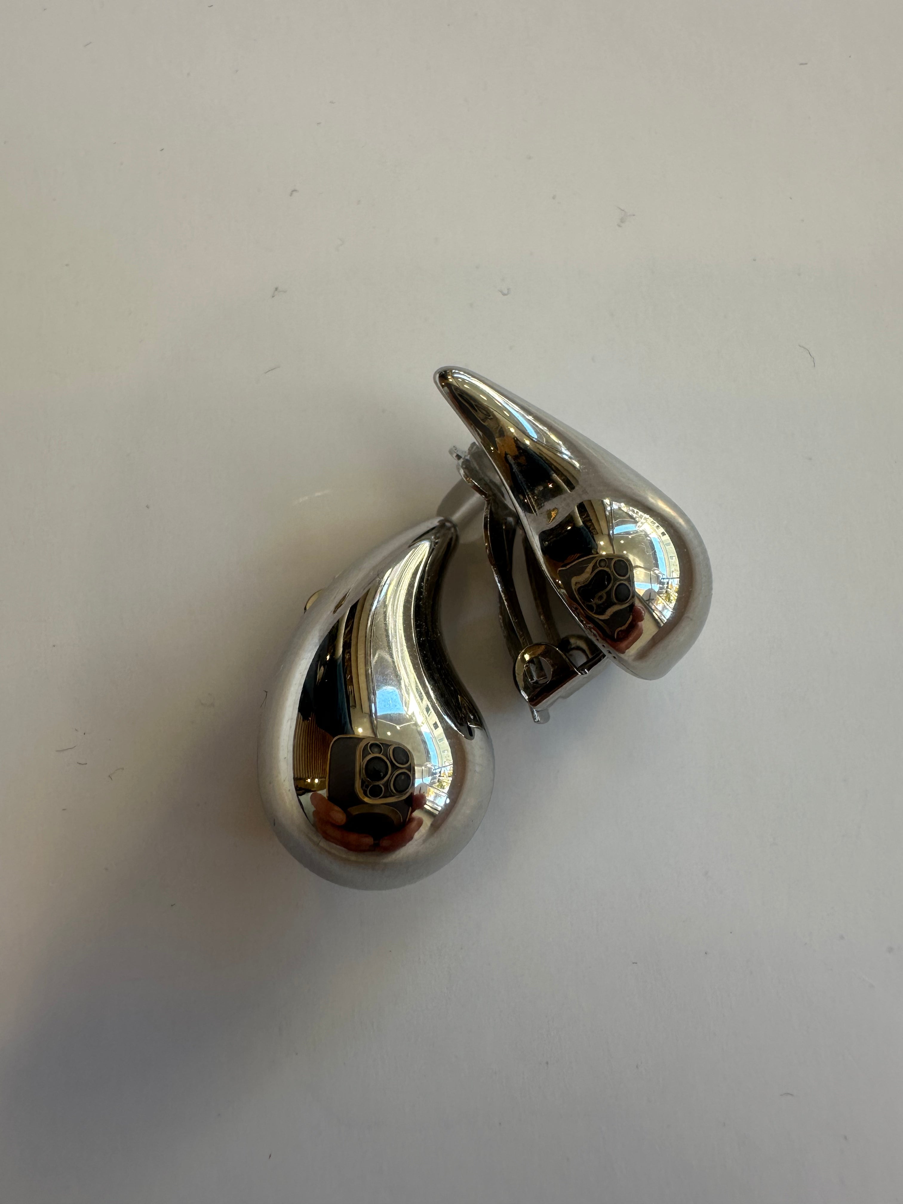 Orecchini goccia clip argento