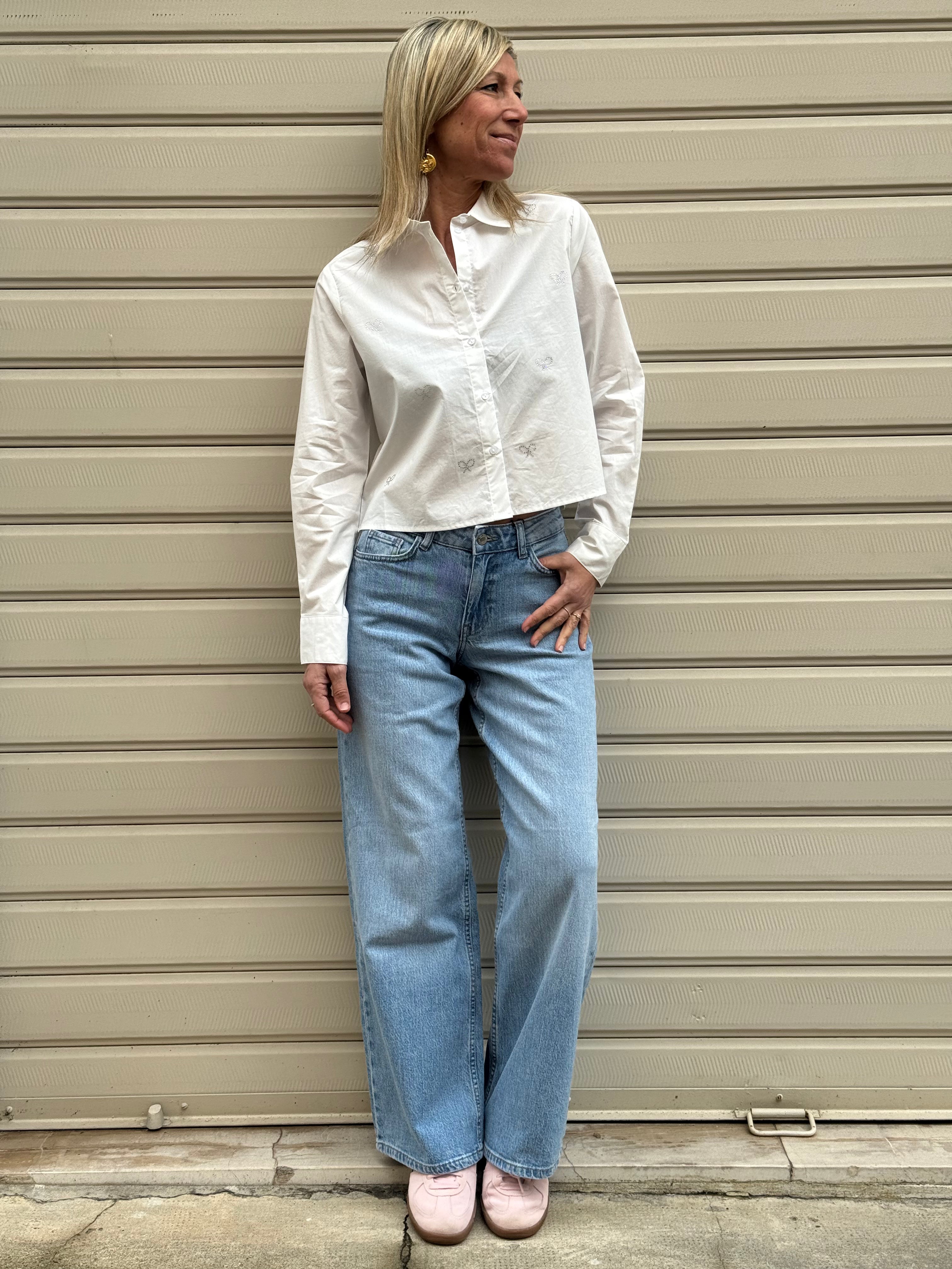 Camicia crop fiocchi strass jdy