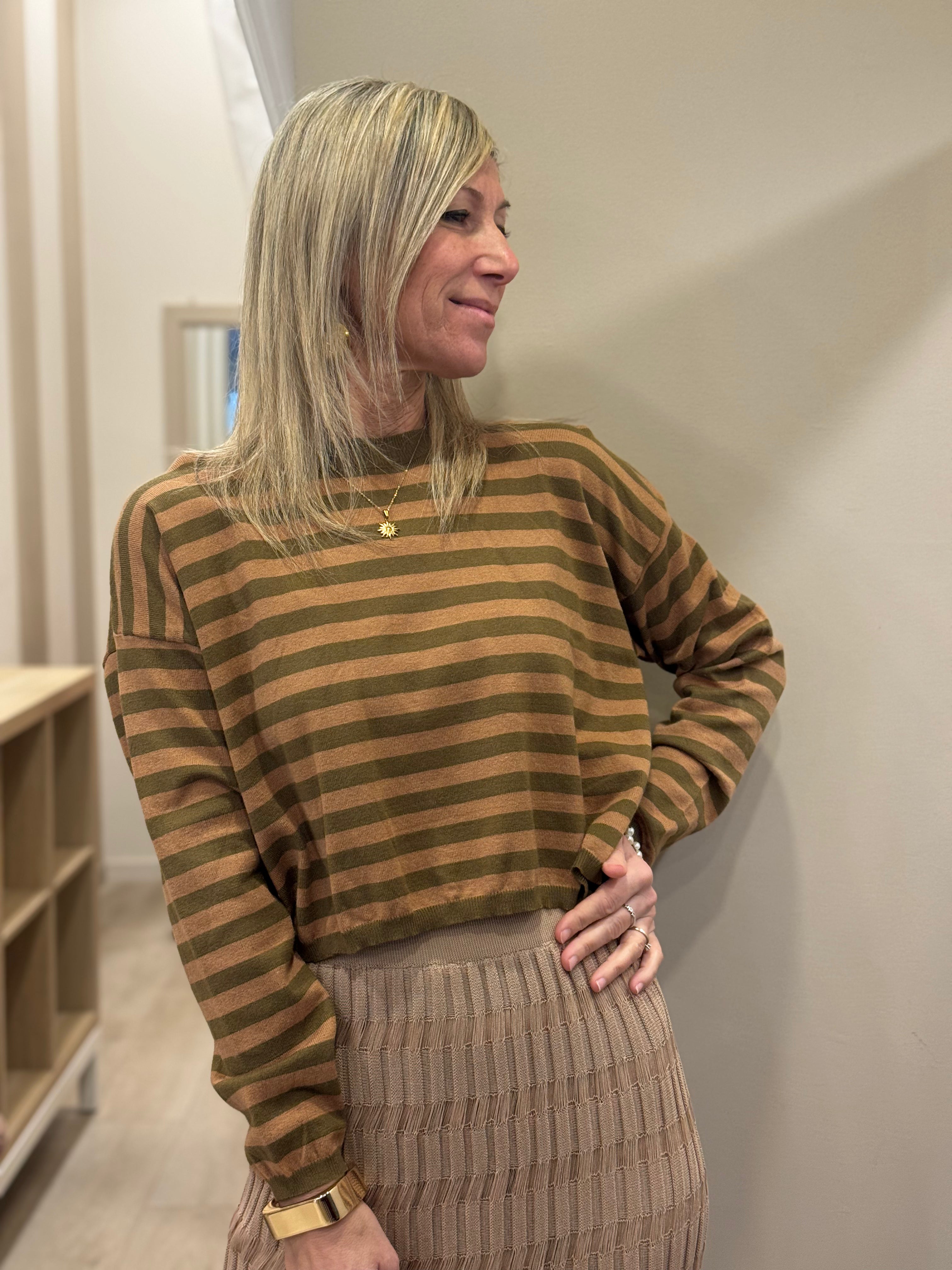 Maglia righe cropped