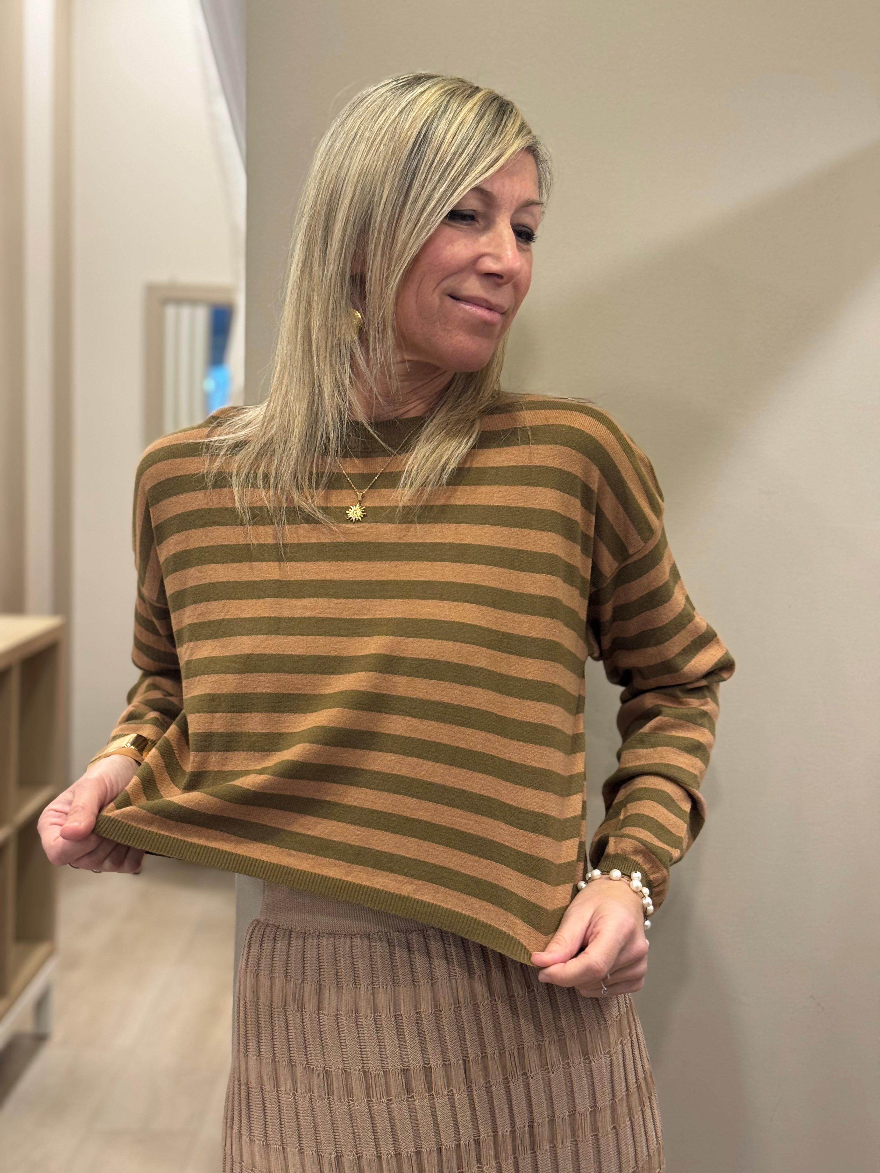 Maglia righe cropped