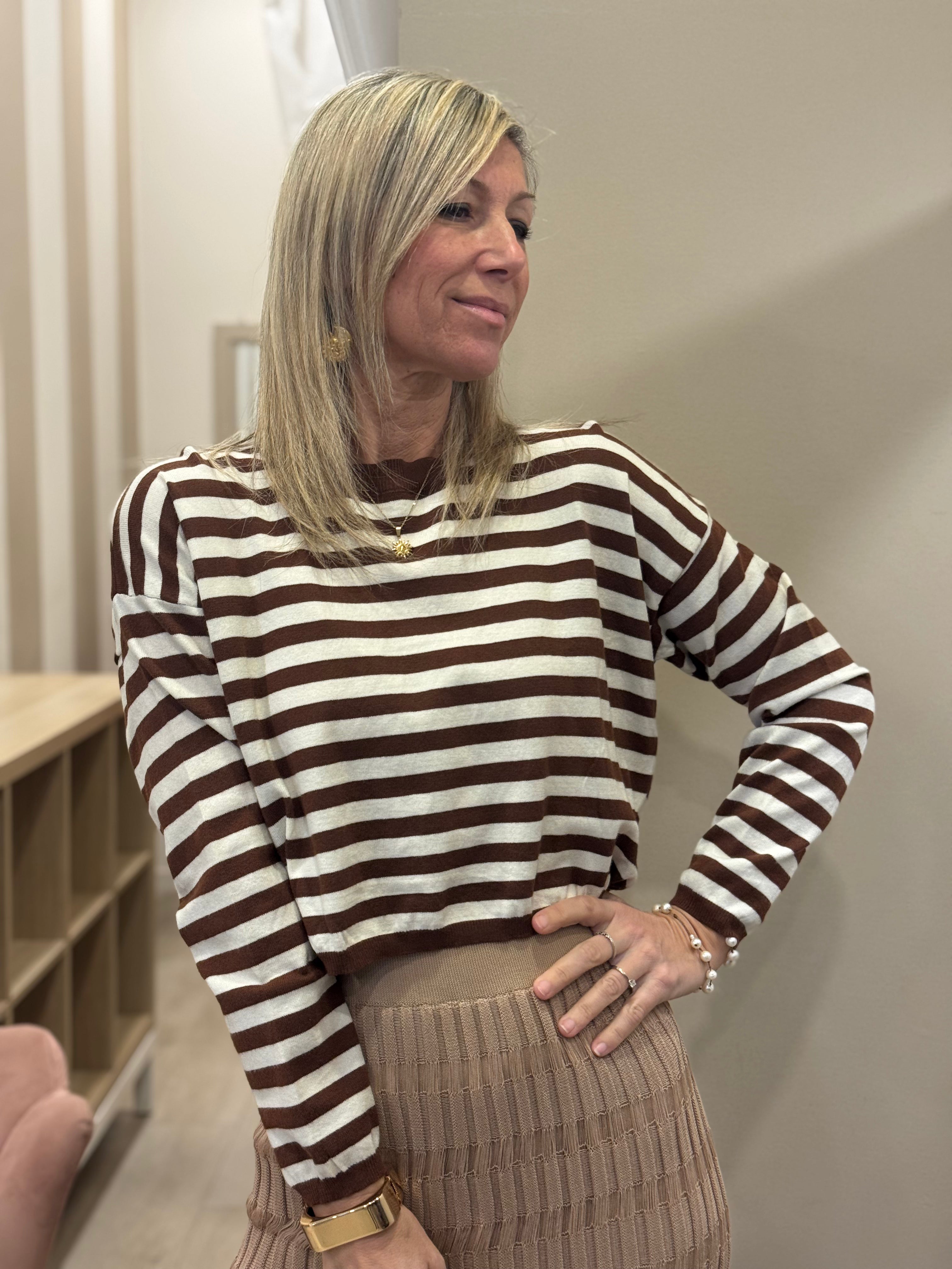 Maglia righe cropped