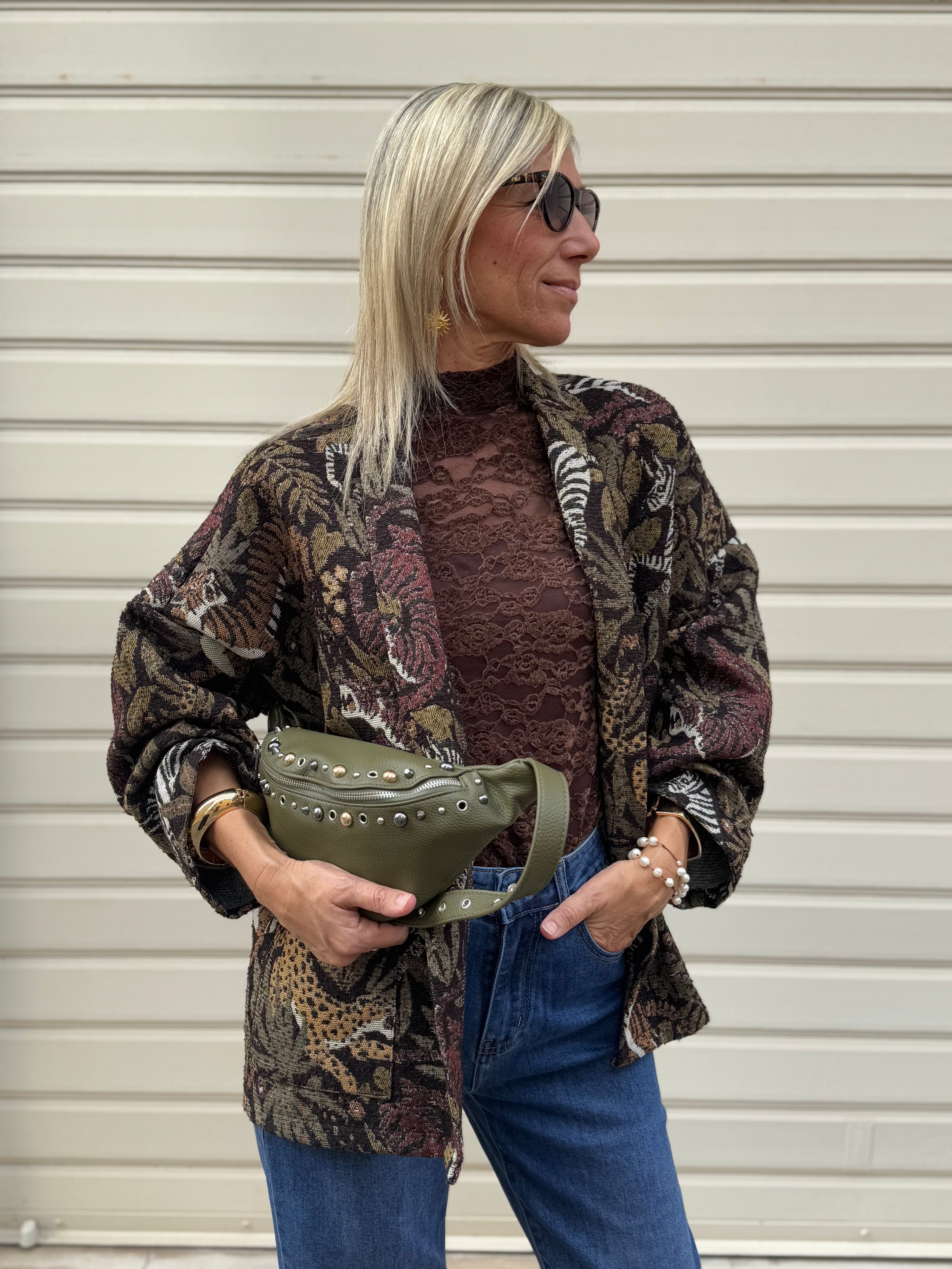 Giacca kimono decorata