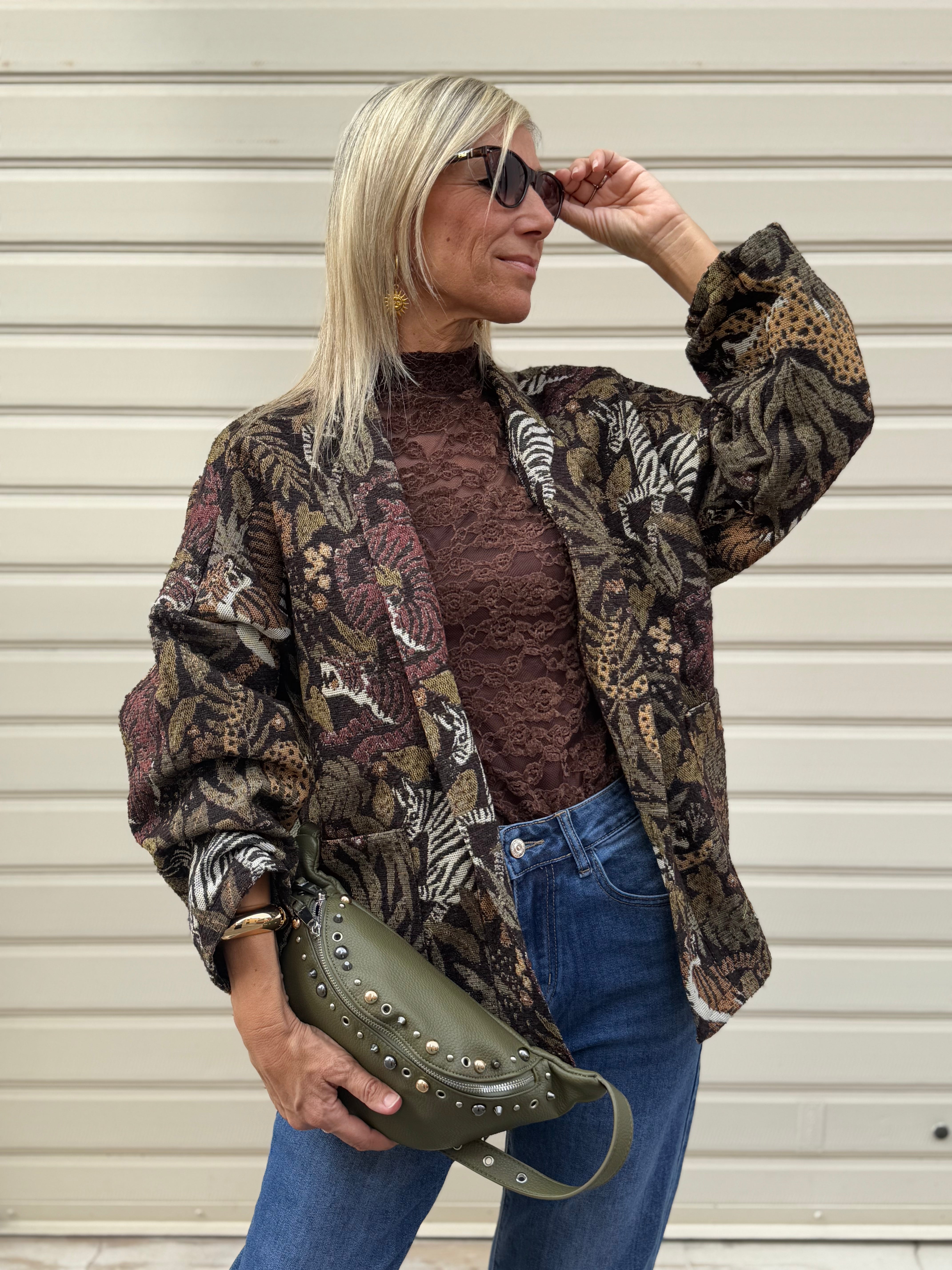 Giacca kimono decorata