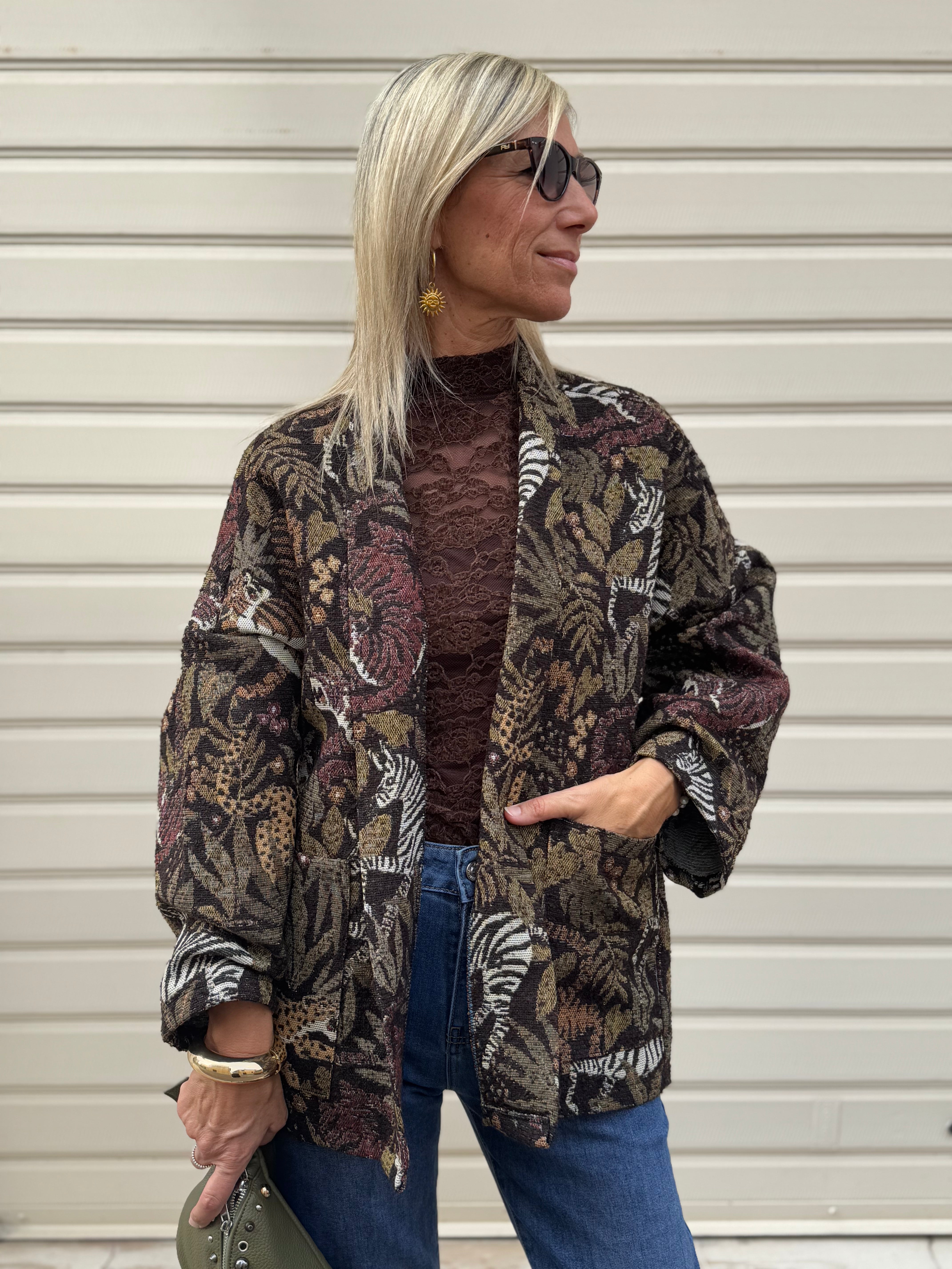 Giacca kimono decorata