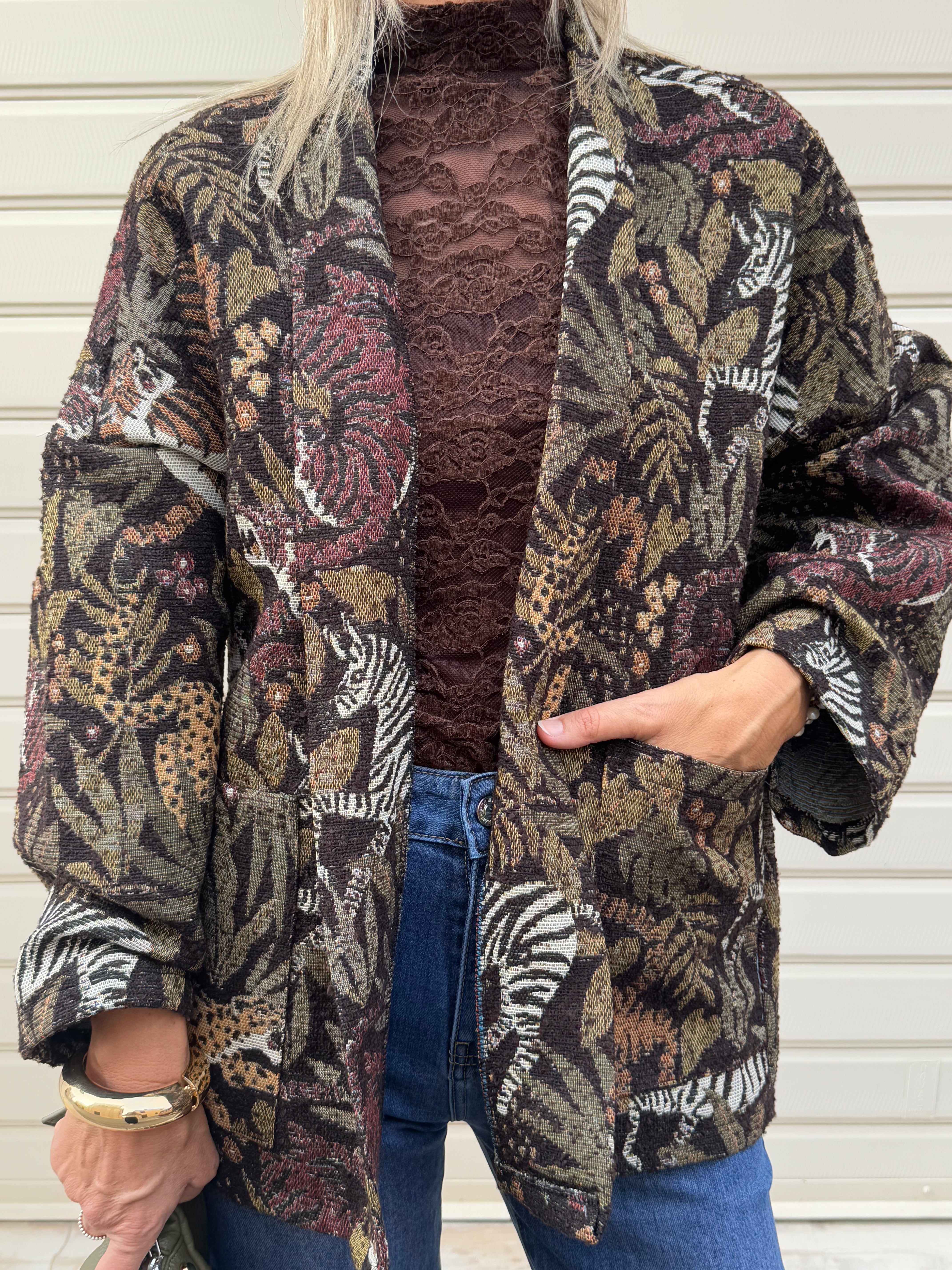 Giacca kimono decorata
