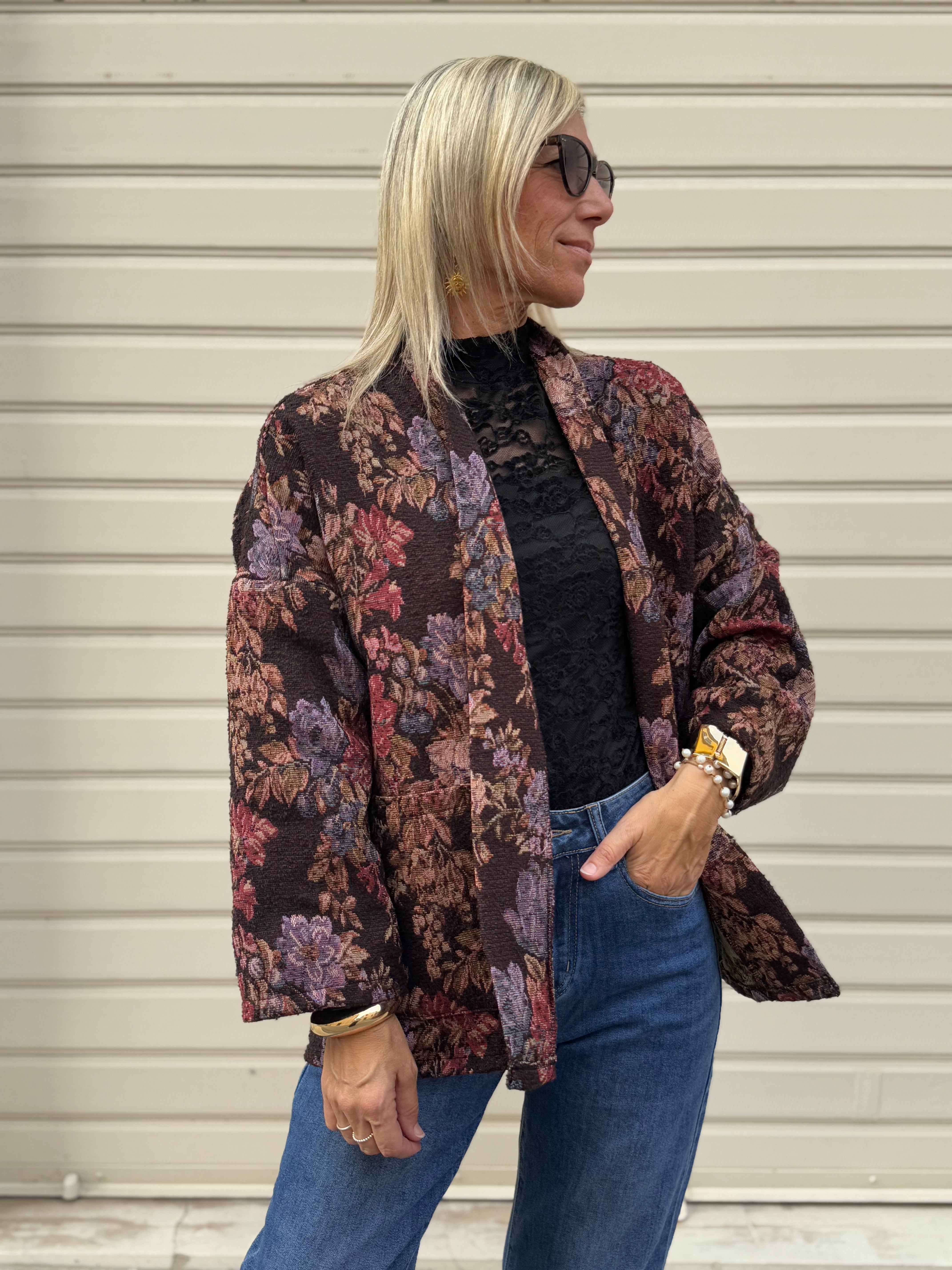 Giacca kimono decorata