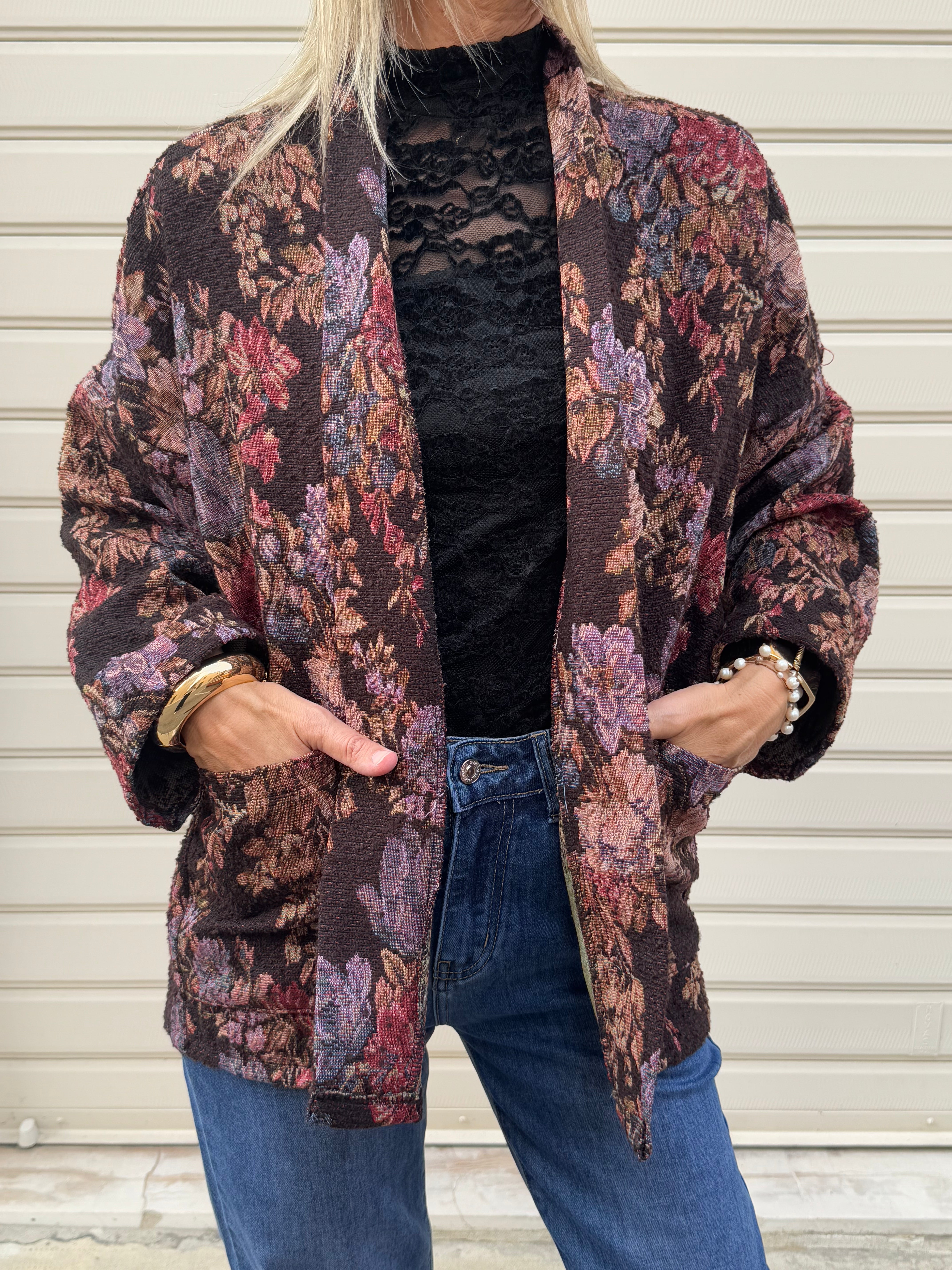 Giacca kimono decorata
