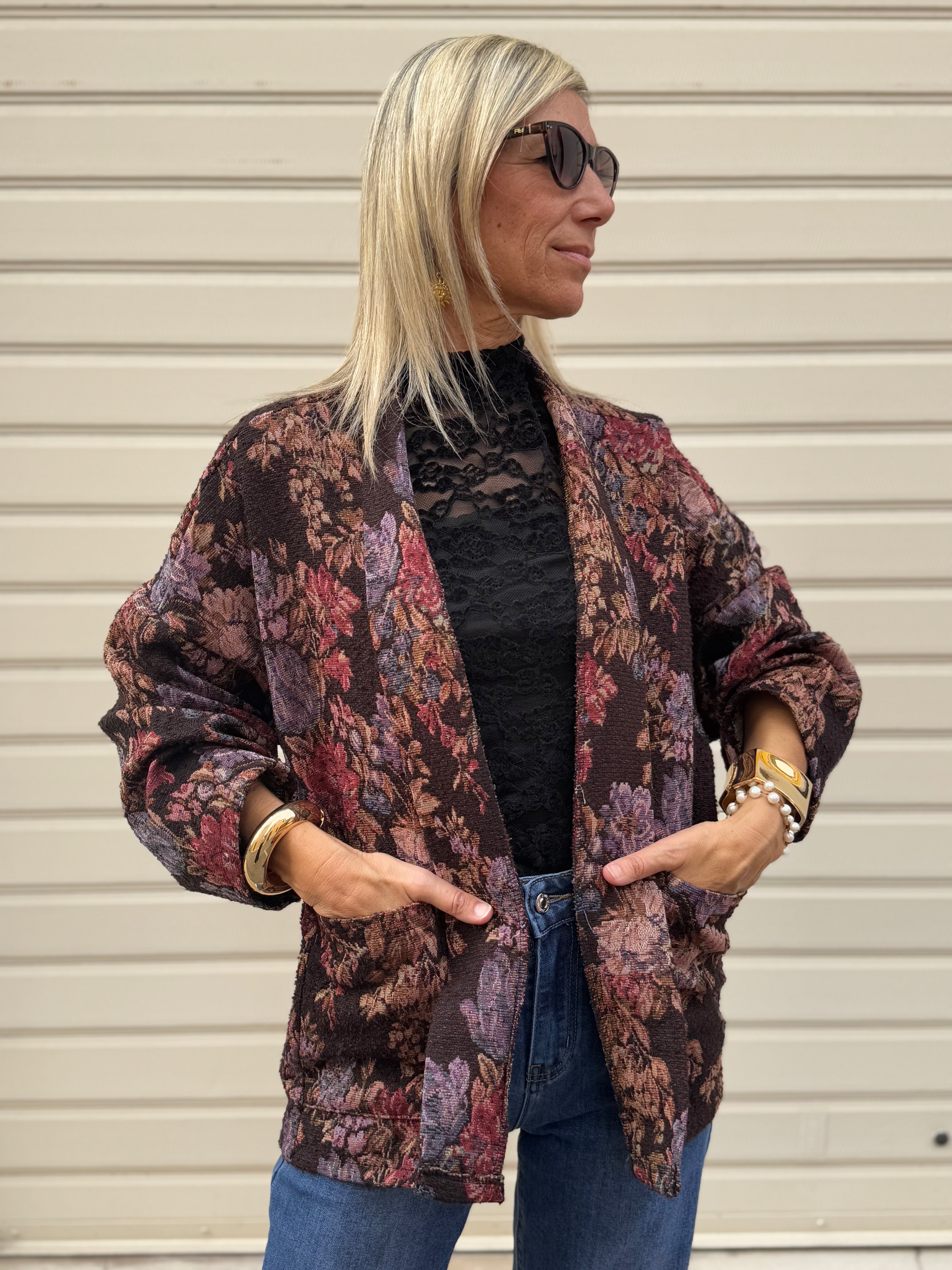 Giacca kimono decorata