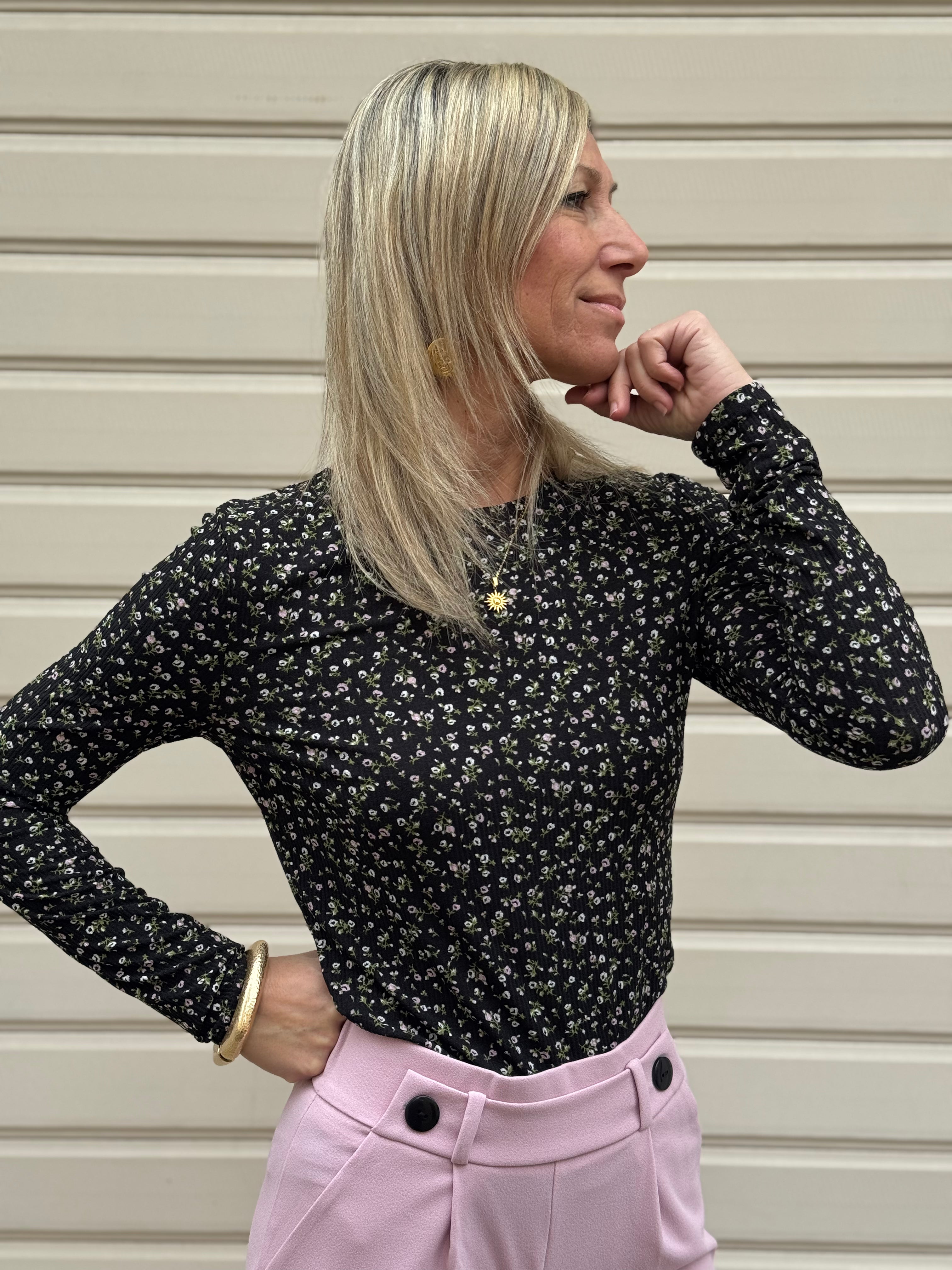 Maglia fiorellini girocollo jdy