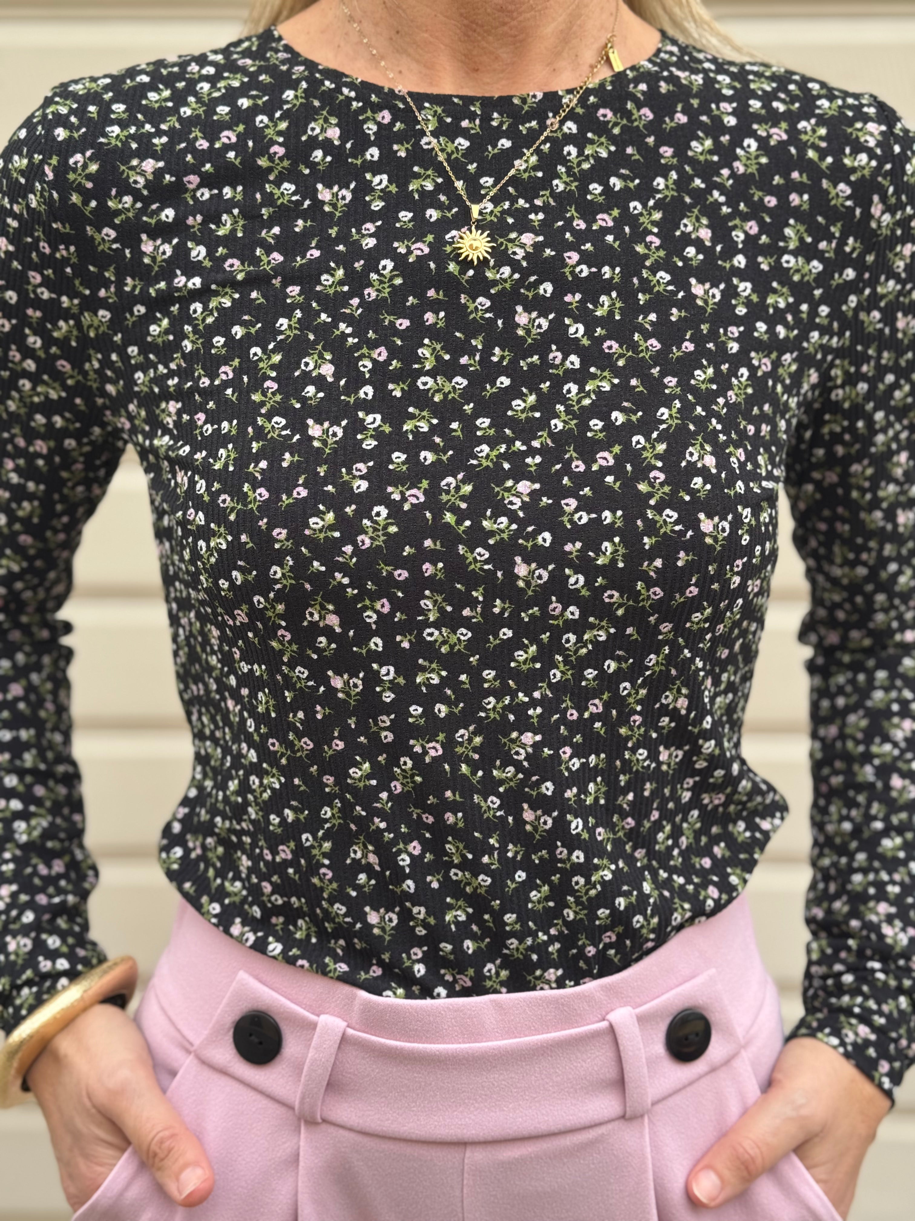 Maglia fiorellini girocollo jdy