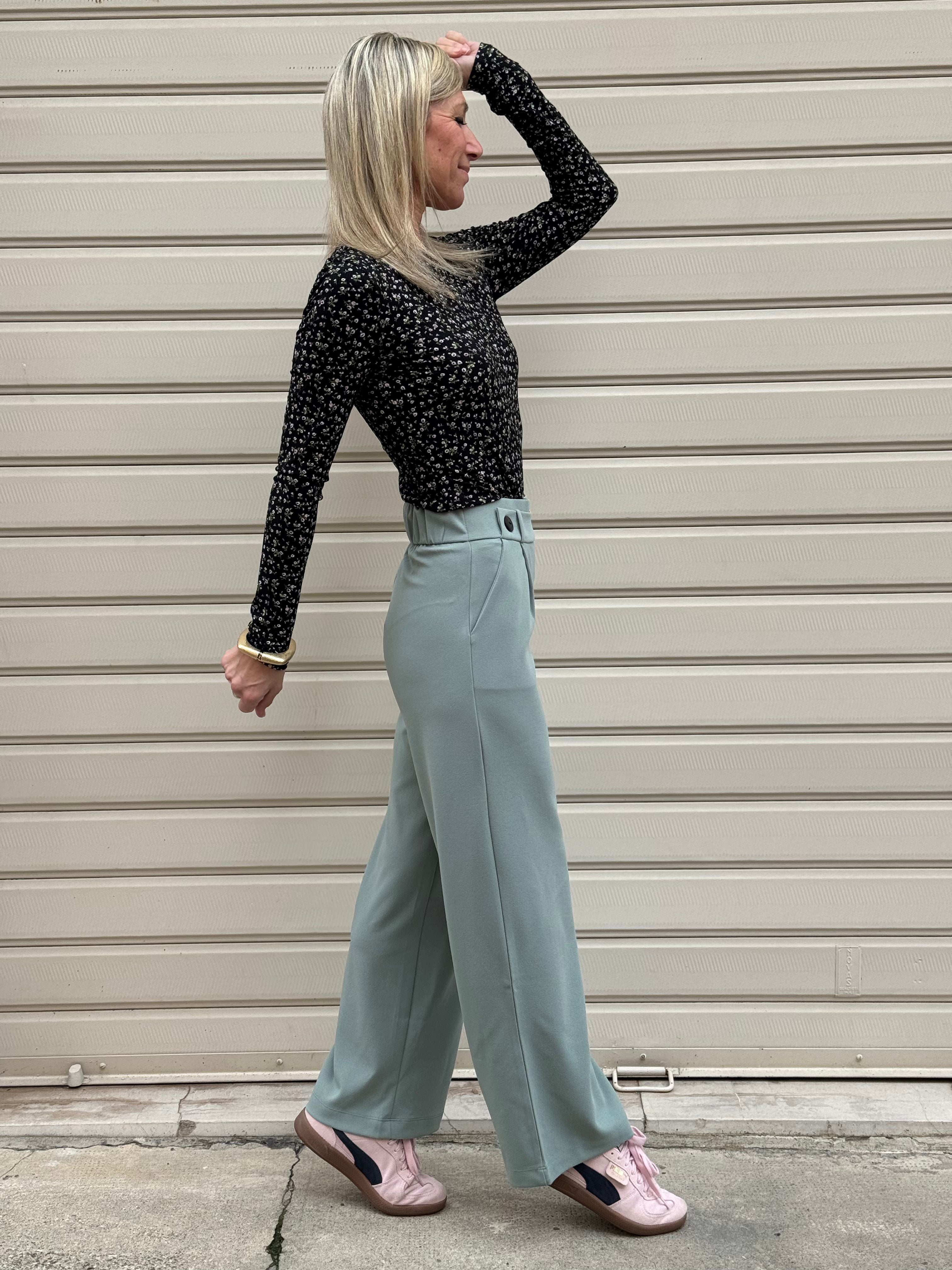 Pantalone fascetta bottoni jdy