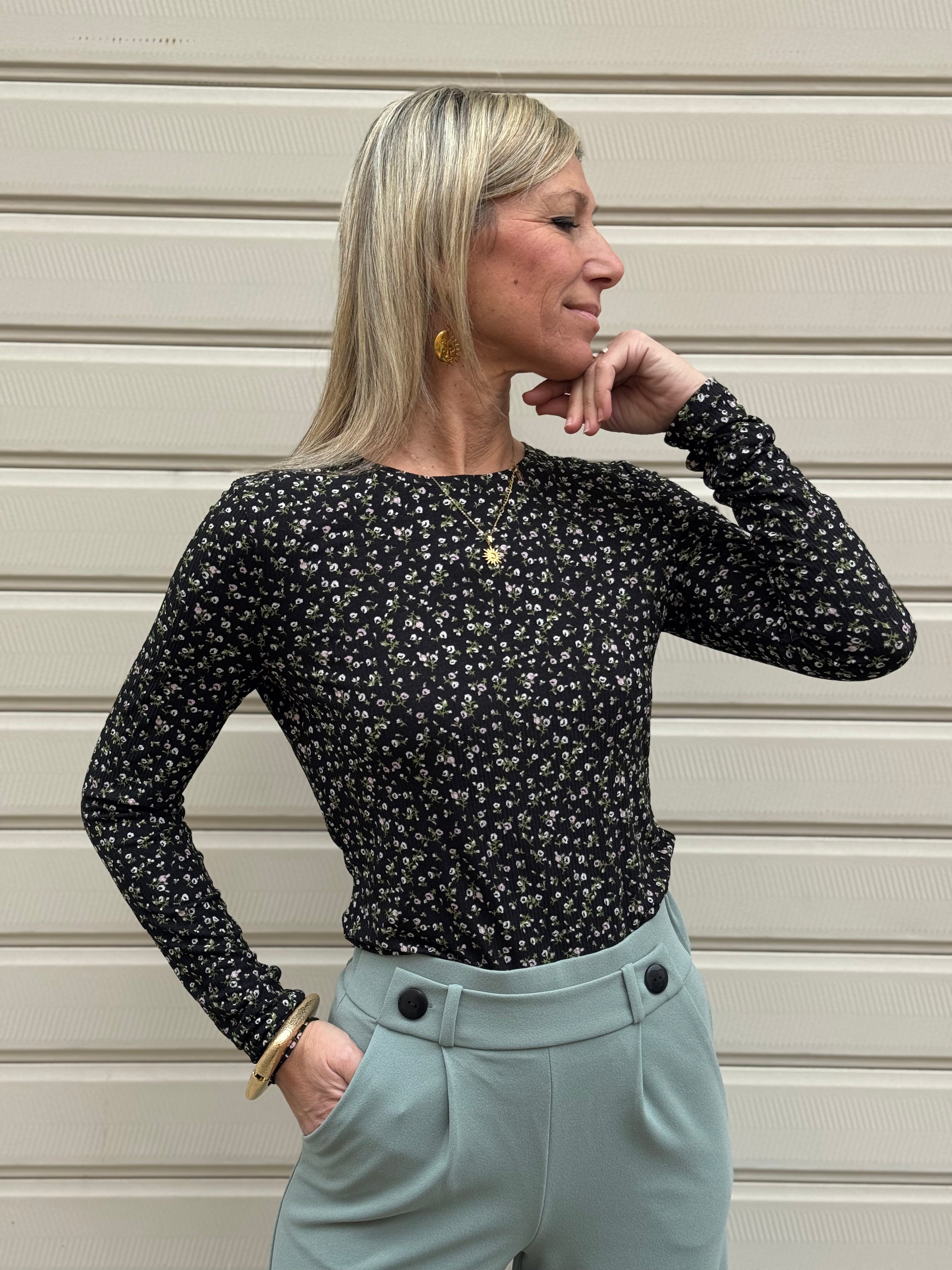 Maglia fiorellini girocollo jdy