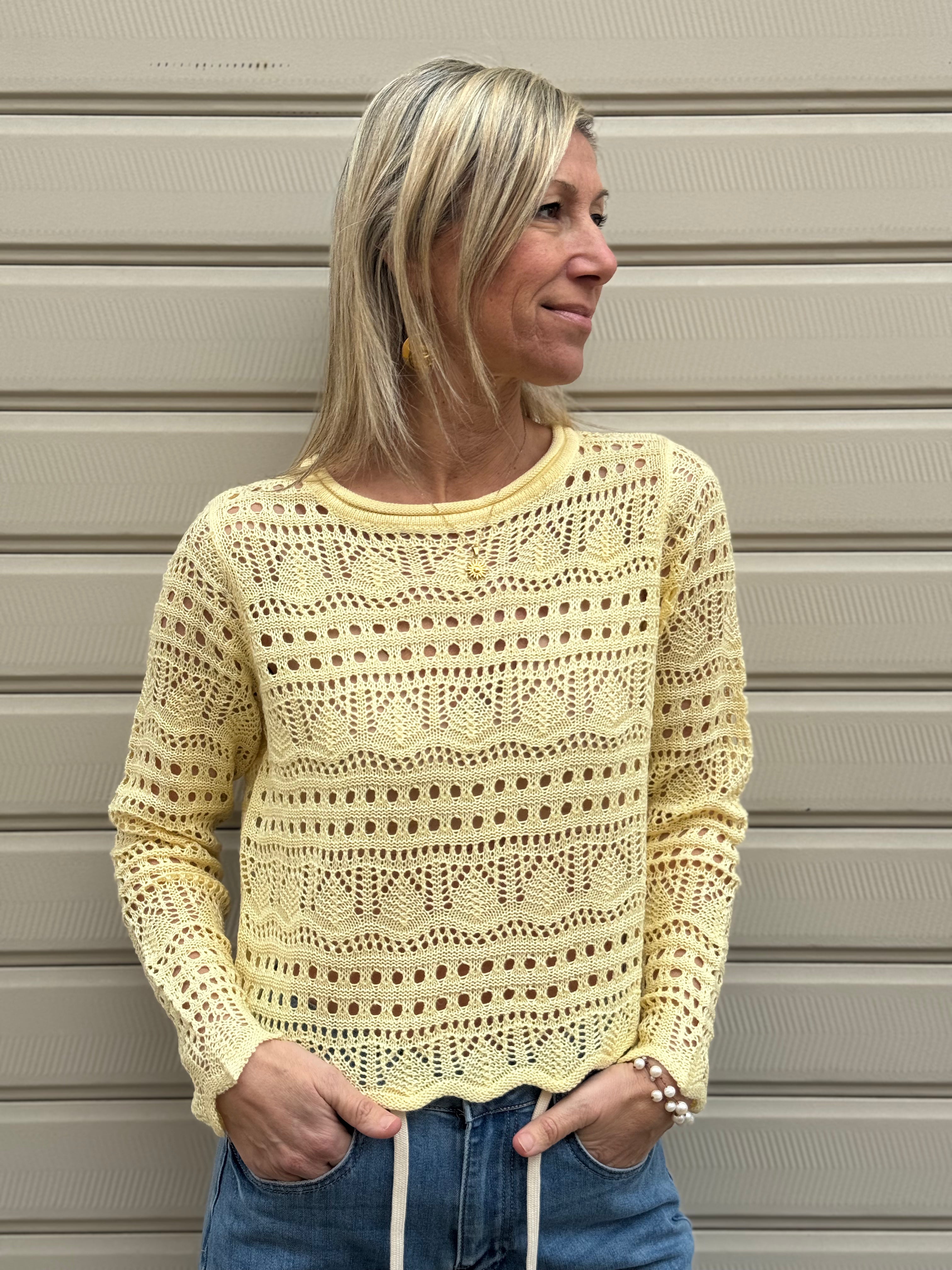 Maglia traforata paricollo sunlay jdy