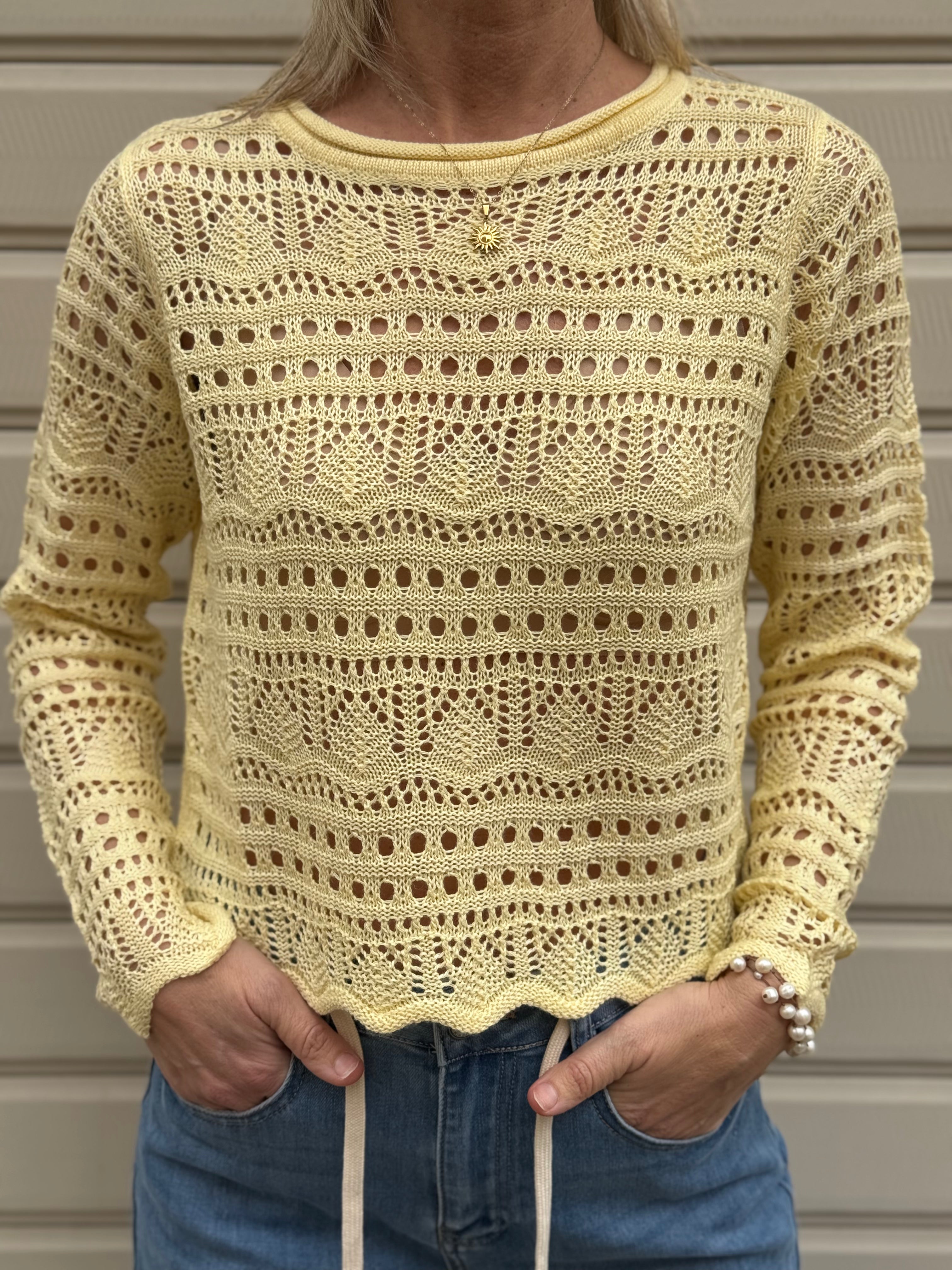 Maglia traforata paricollo sunlay jdy