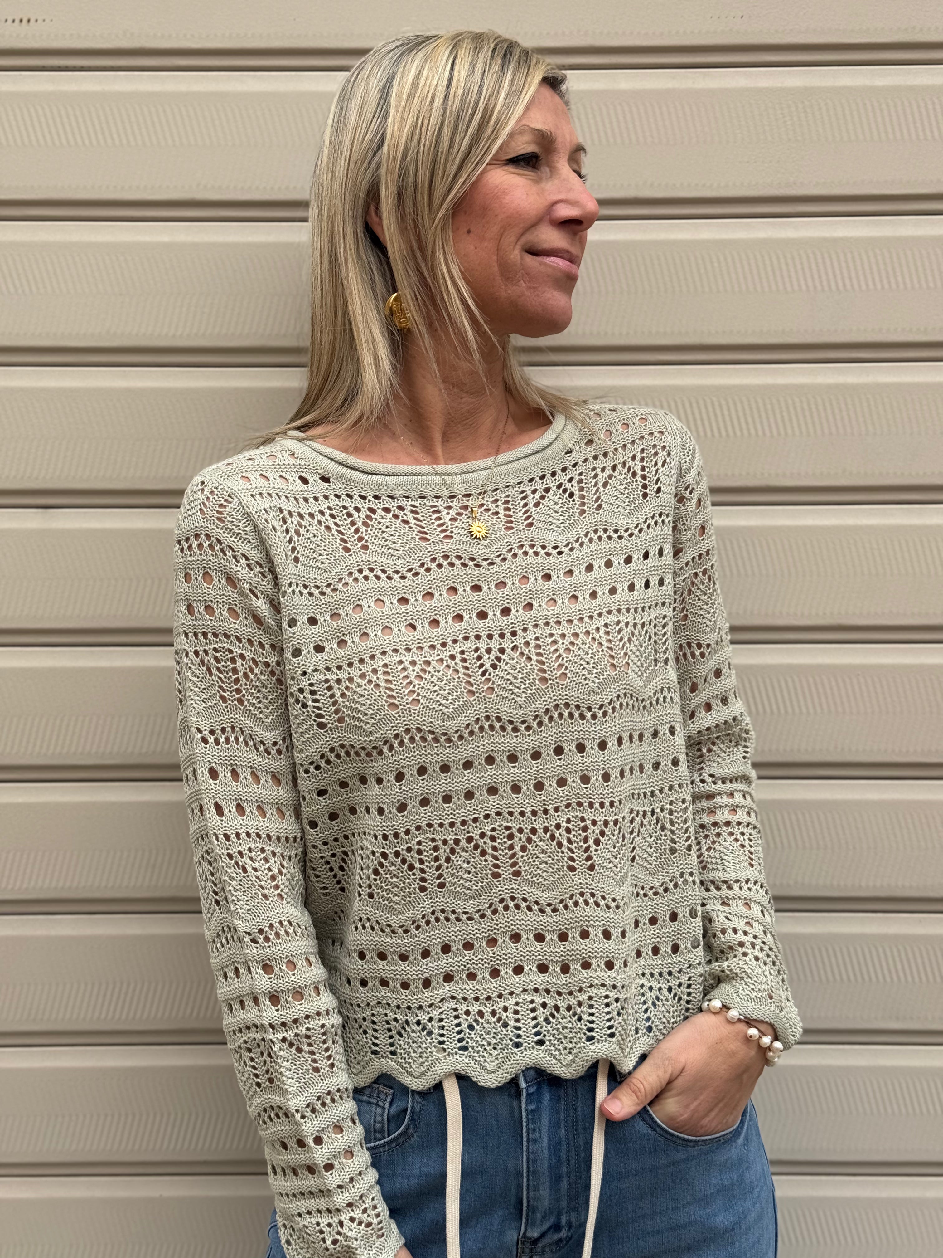 Maglia traforata paricollo sunlay jdy