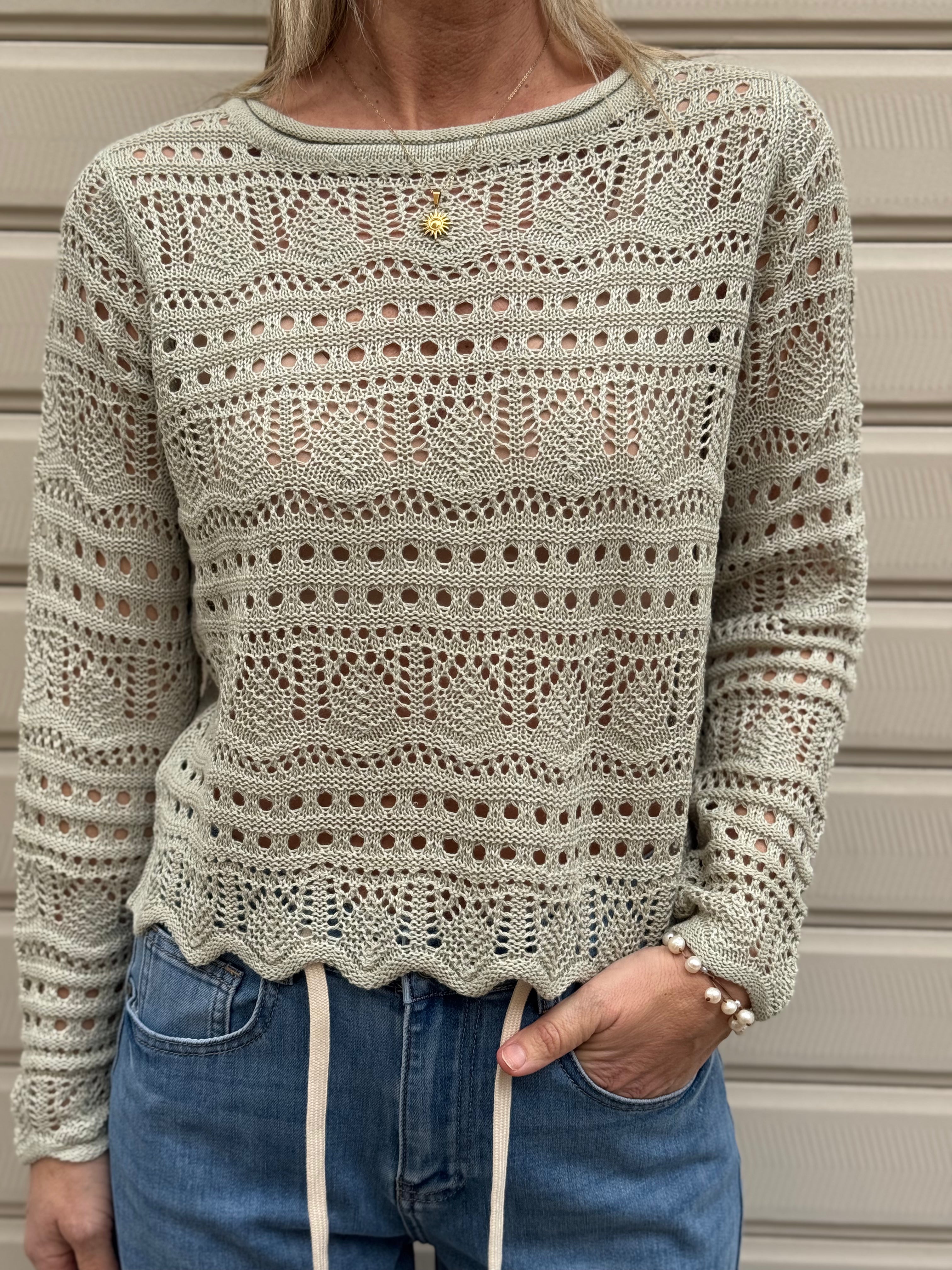 Maglia traforata paricollo sunlay jdy