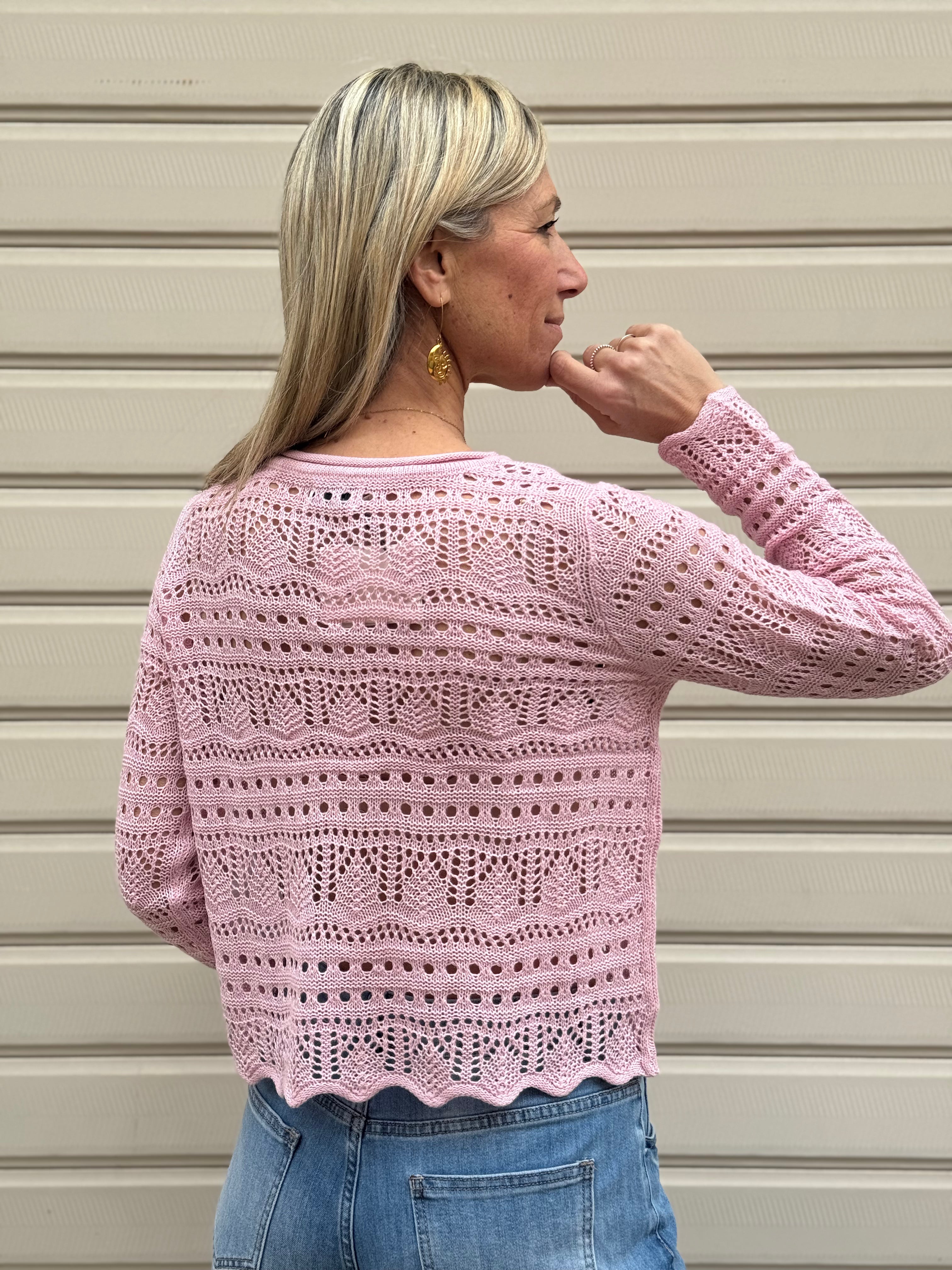 Maglia traforata paricollo sunlay jdy