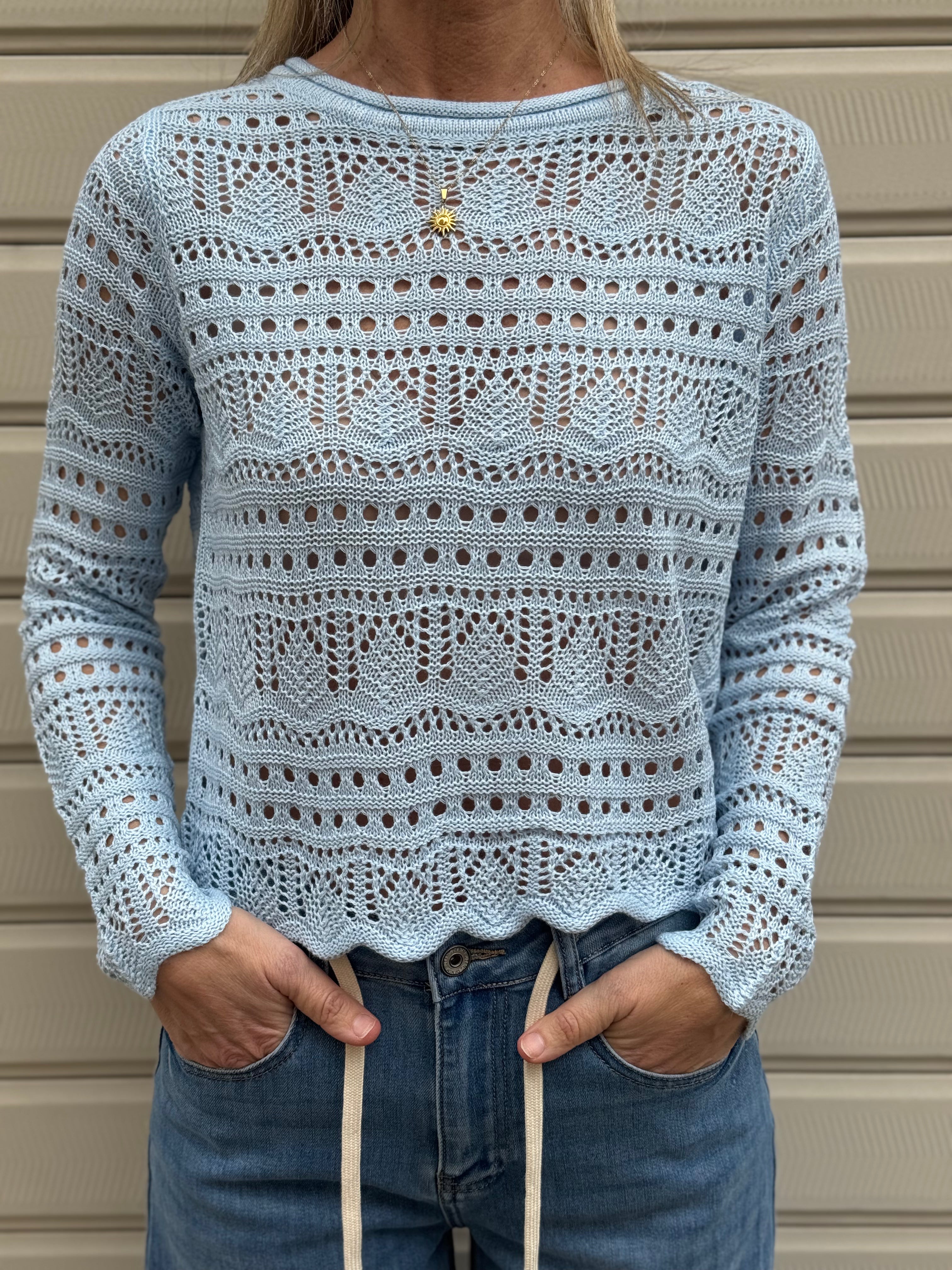 Maglia traforata paricollo sunlay jdy