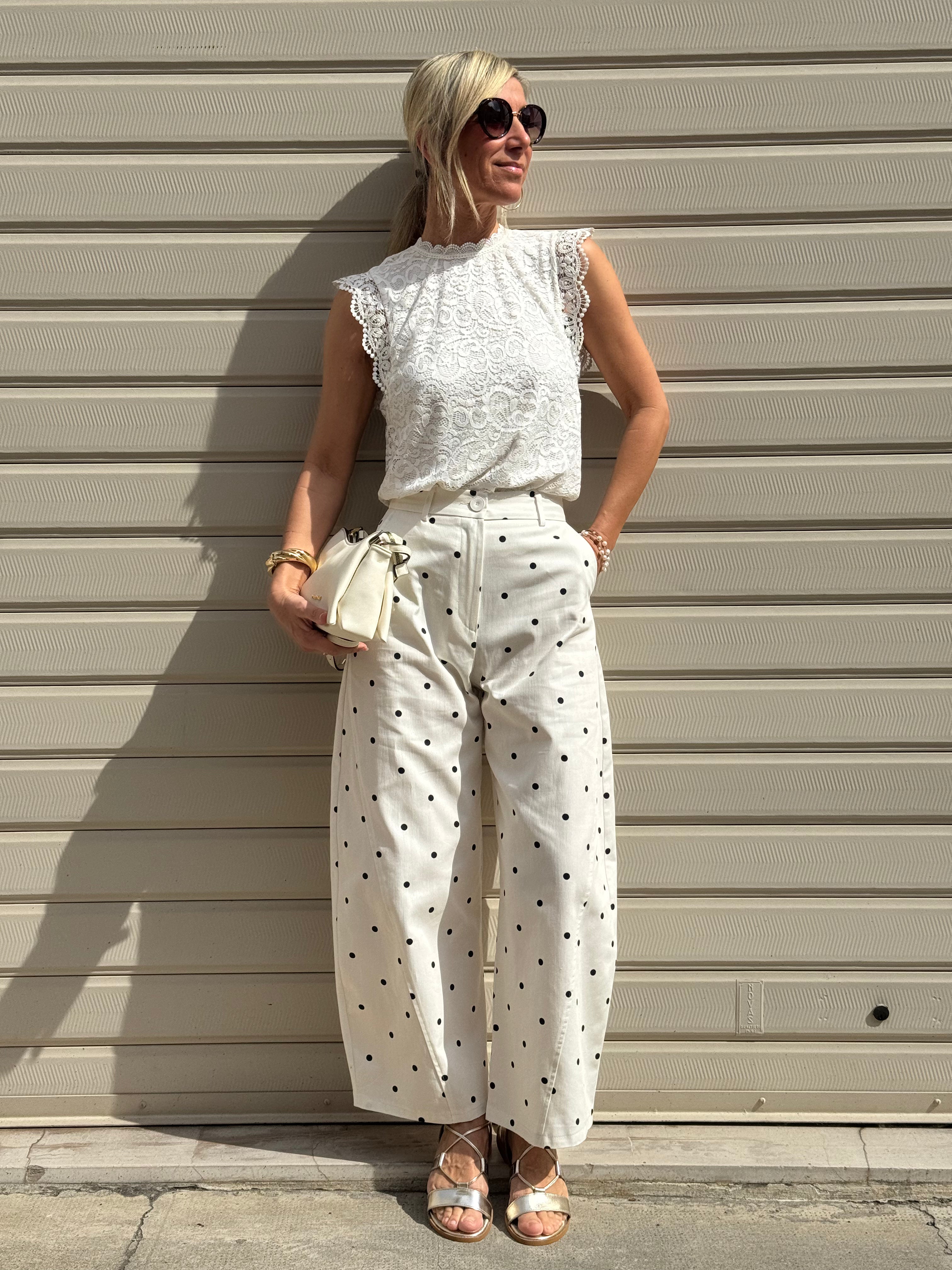 Pantalone barrel pois imperial