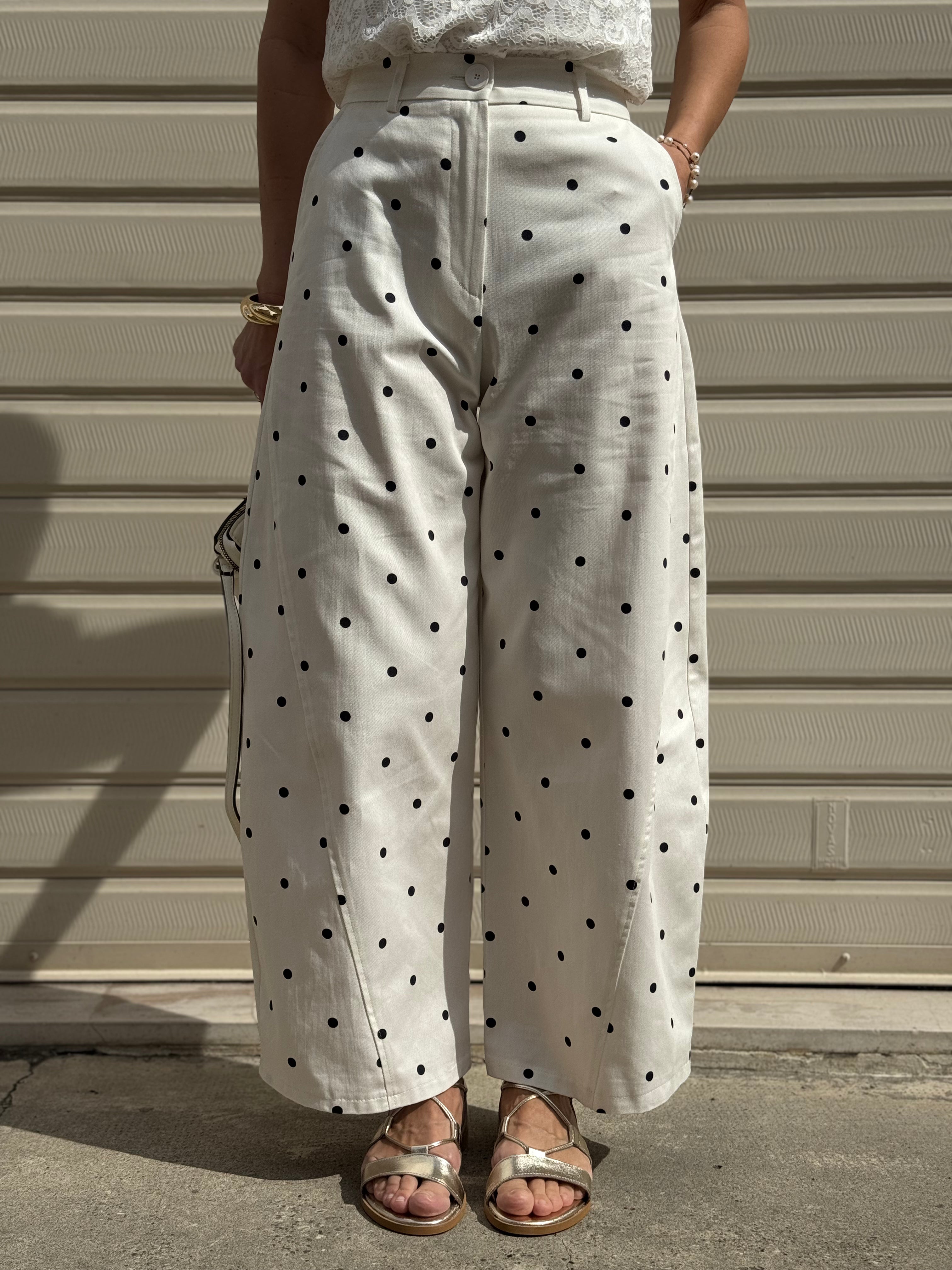 Pantalone barrel pois imperial