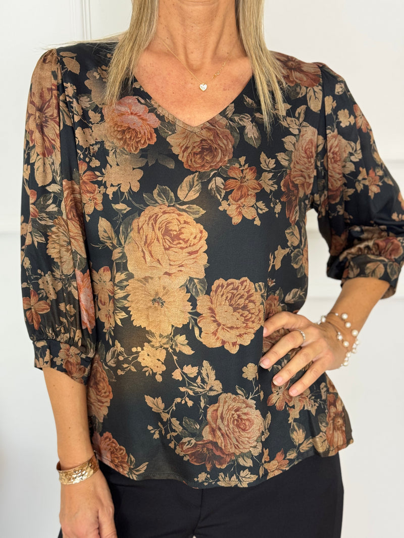 Blusa scollo V fantasia artigli
