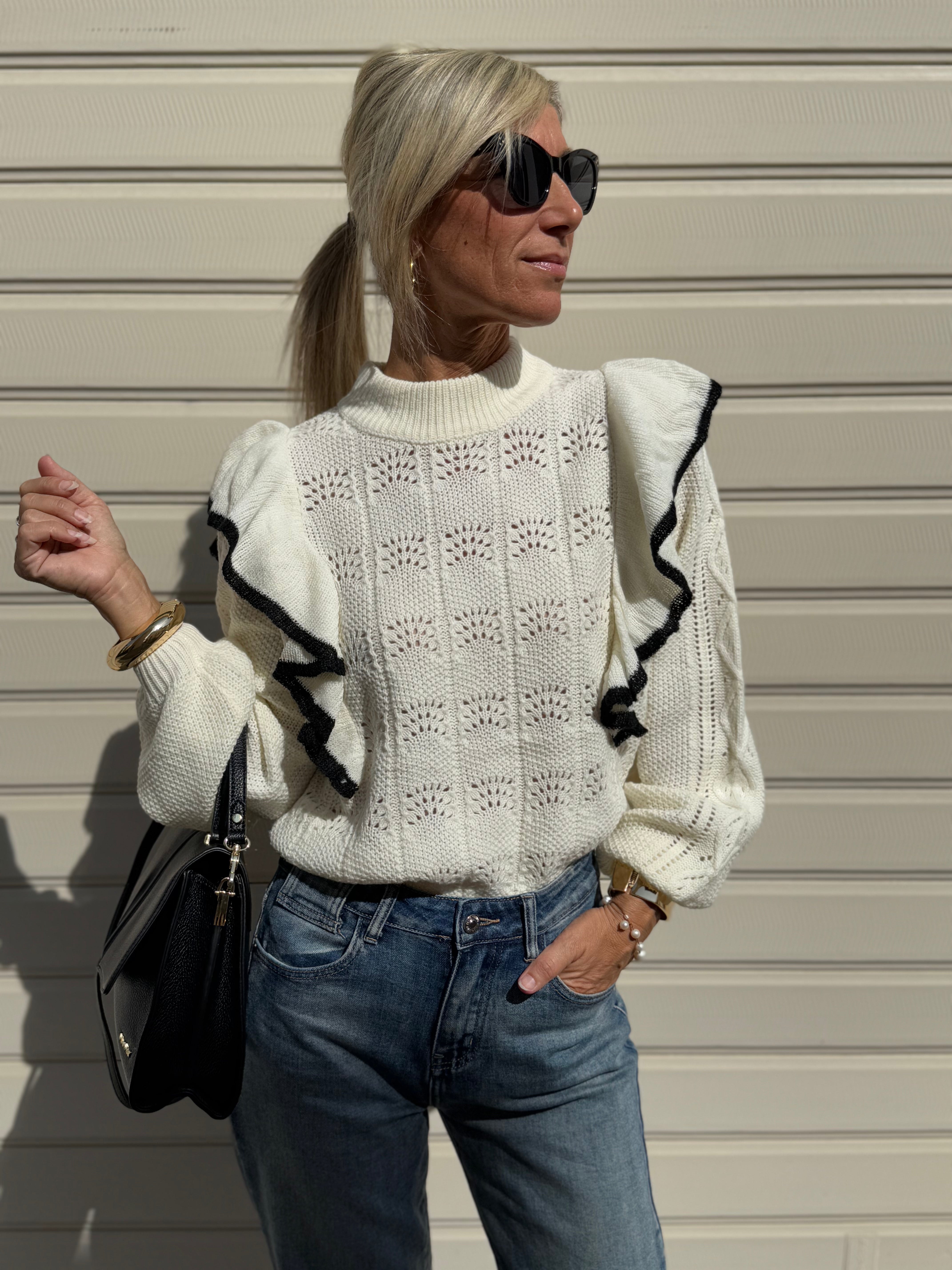 Maglia balze traforata mimì