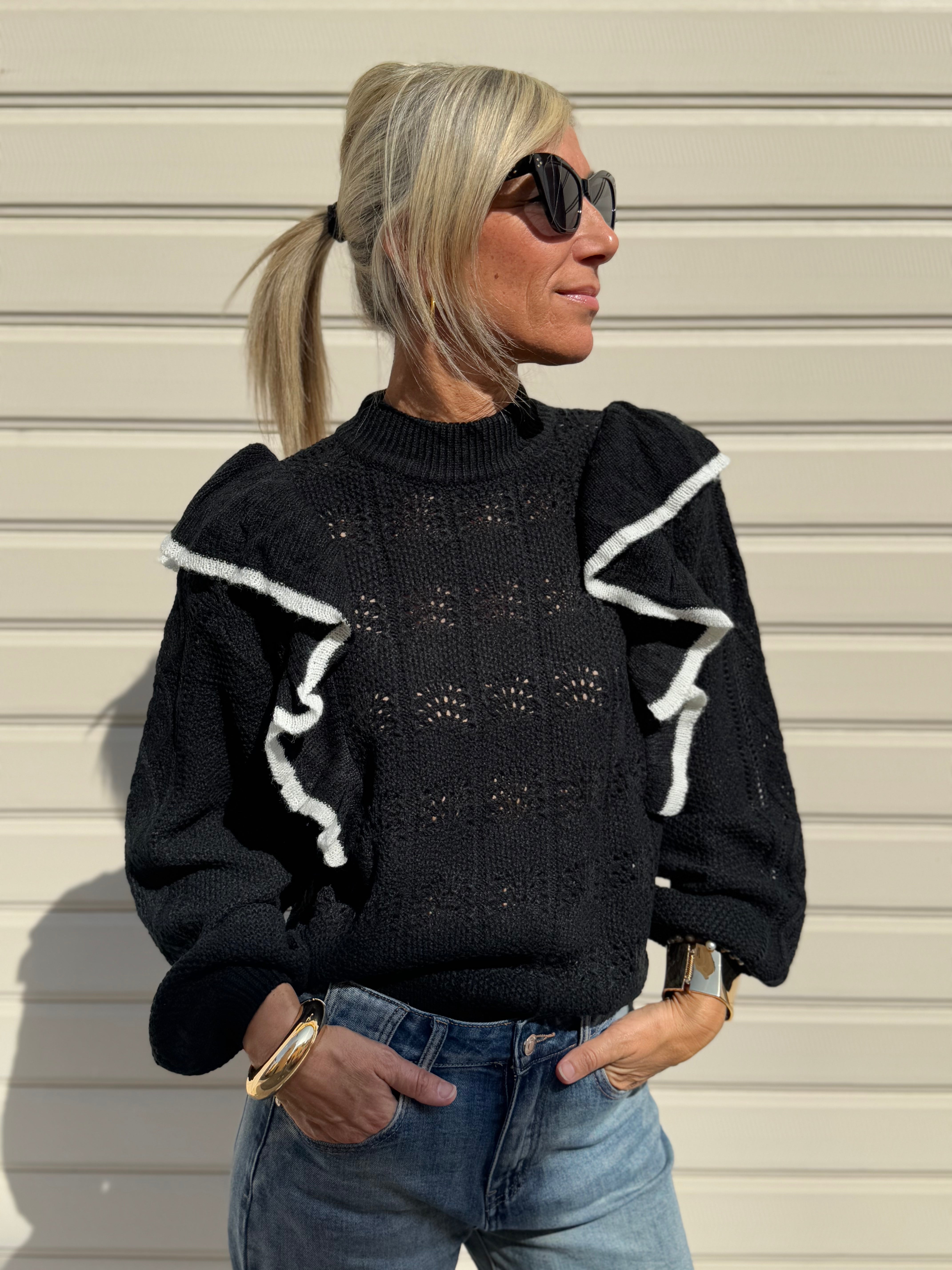 Maglia balze traforata mimì