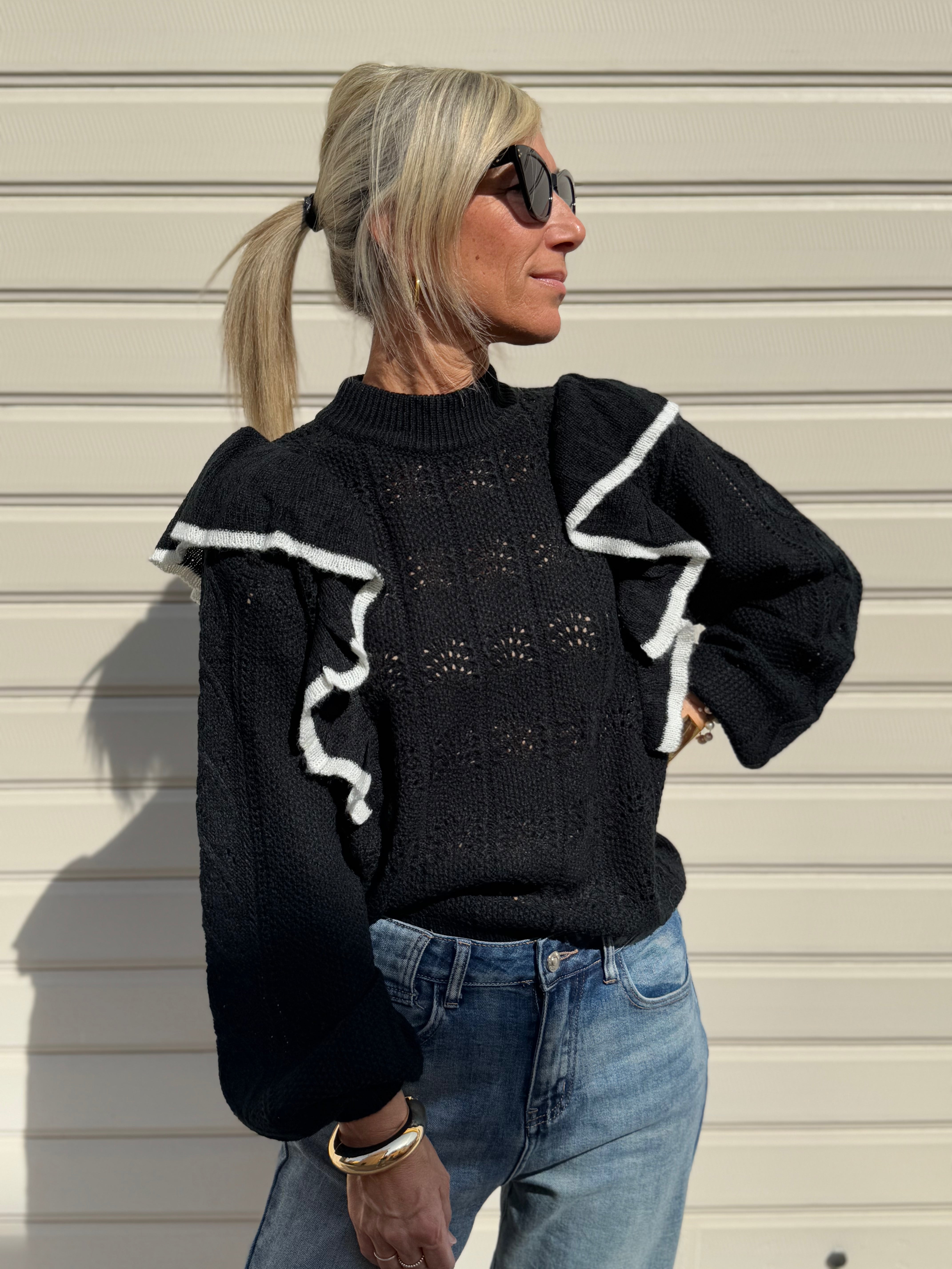 Maglia balze traforata mimì