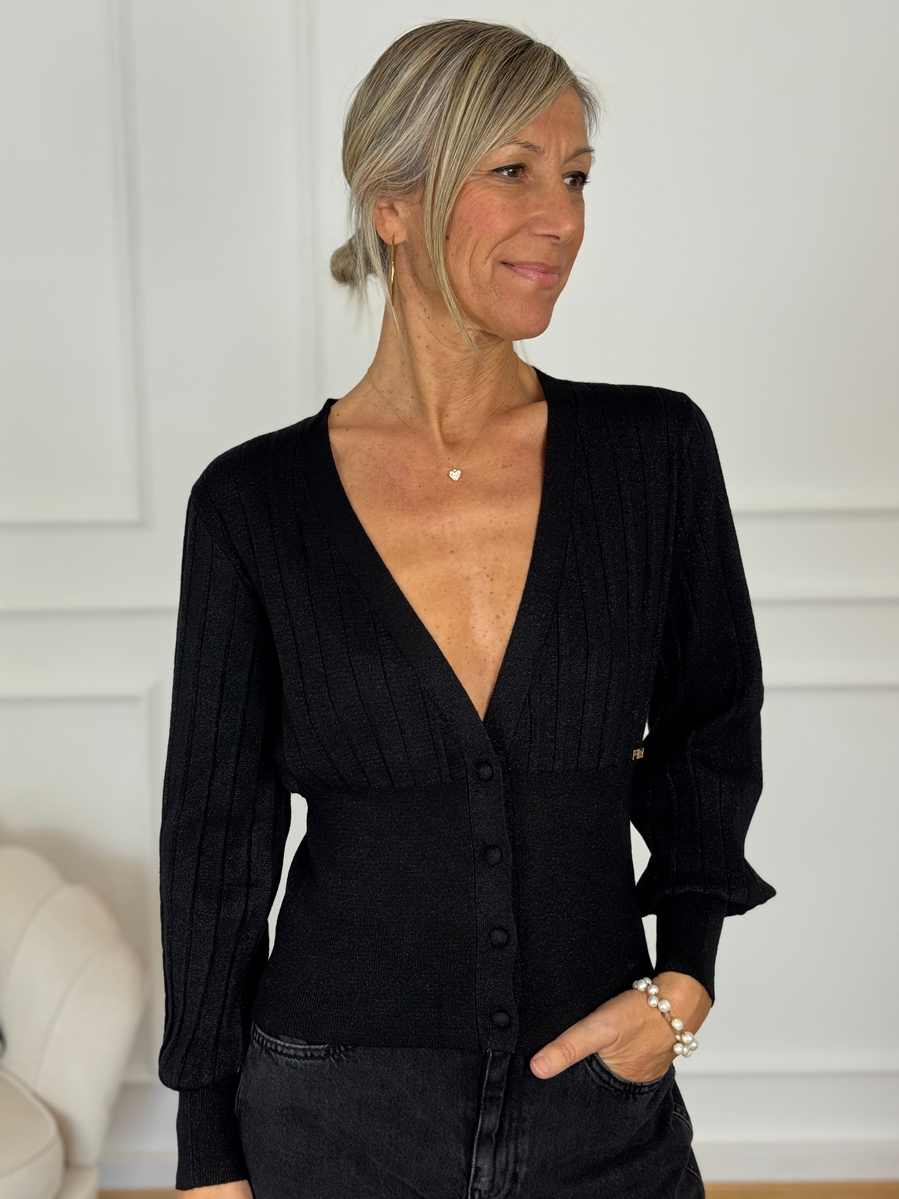 Cardigan coste lurex artigli