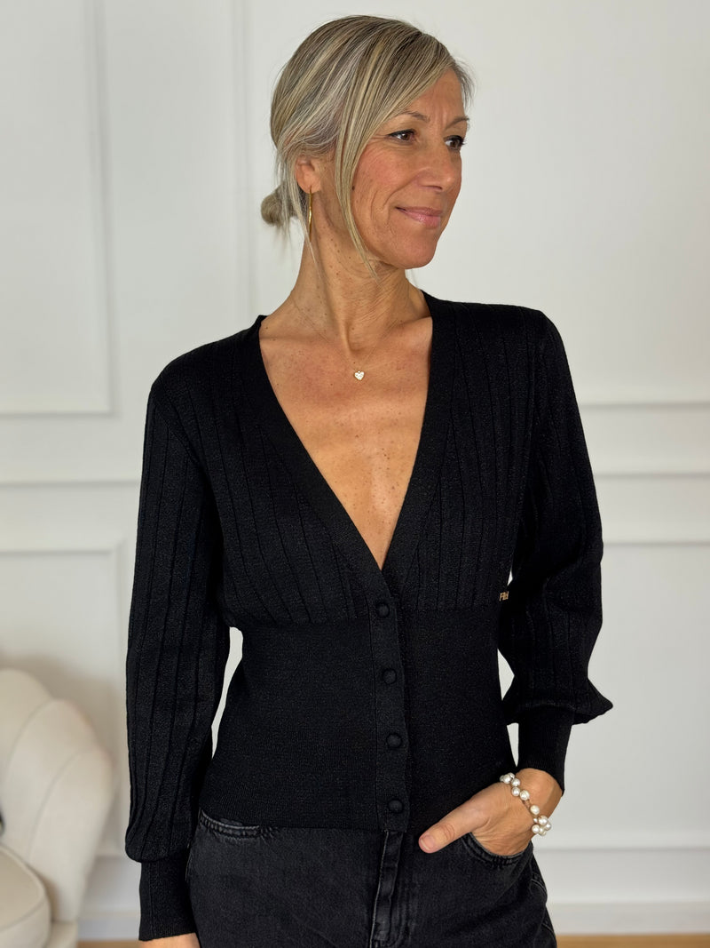Cardigan coste lurex artigli