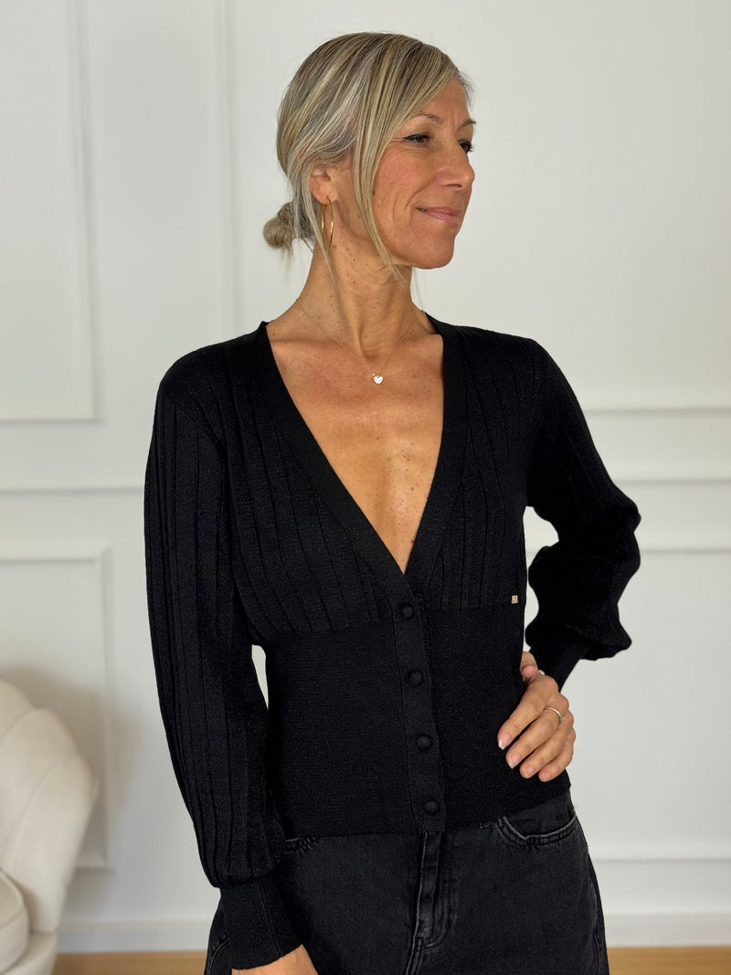 Cardigan coste lurex artigli